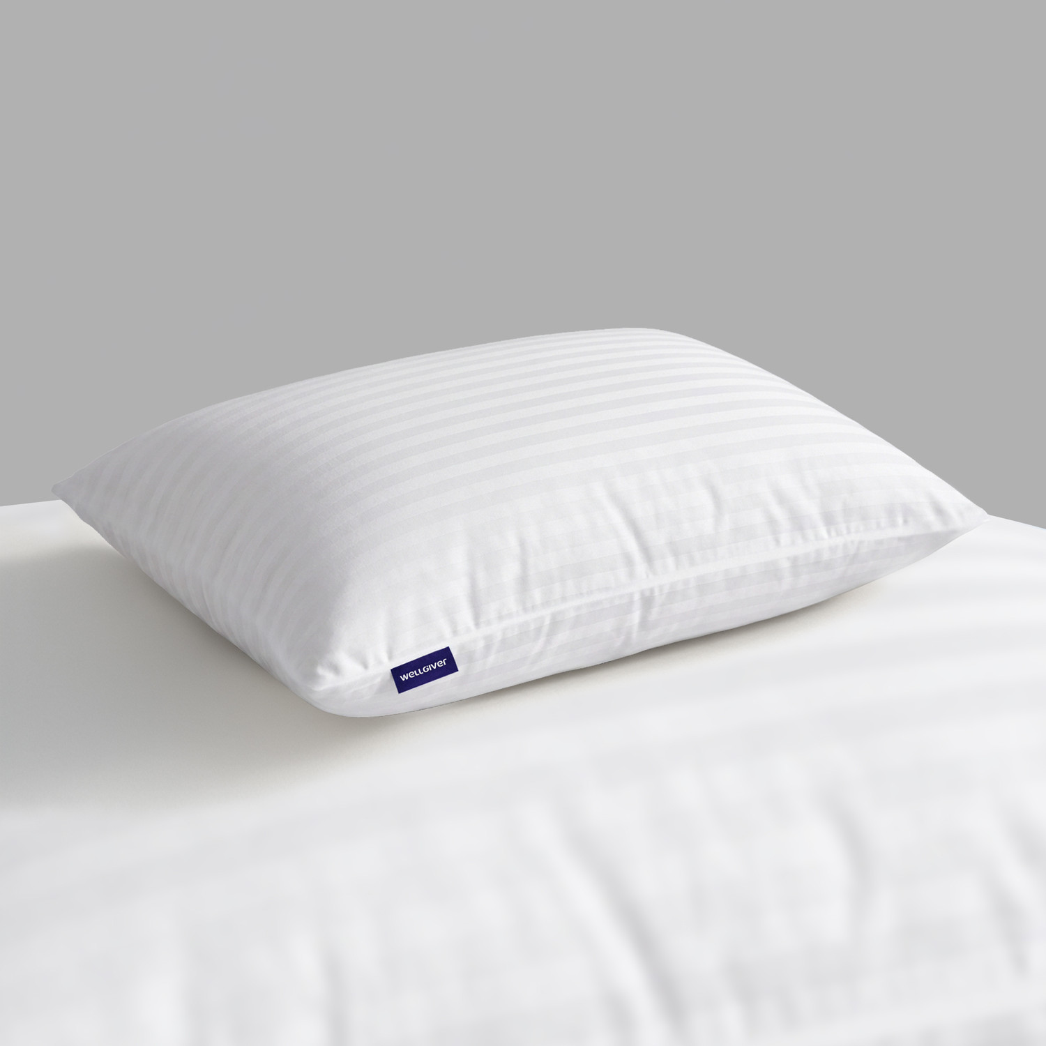 Image of WELLGIVER Microfibre Sleeping Pillow Pack of 1 Stripes Ultra Soft Bed Pillow for Sleeping, 41x61 cm, Soft & Fluffy, with Inner Cover