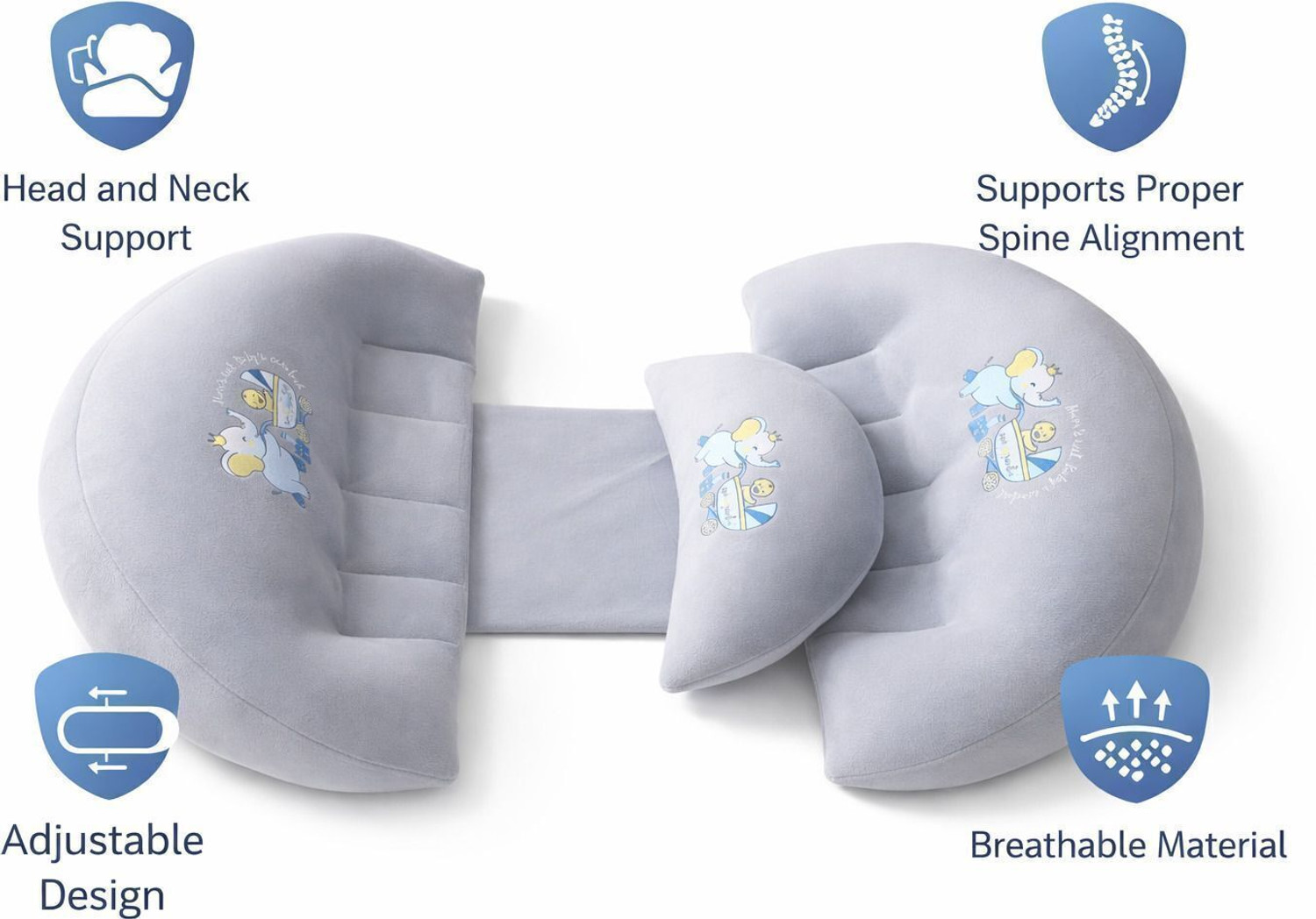Image of Soham Kidz Cotton Pregnancy Pillow Pack of 1 Solid Pregnancy pillow