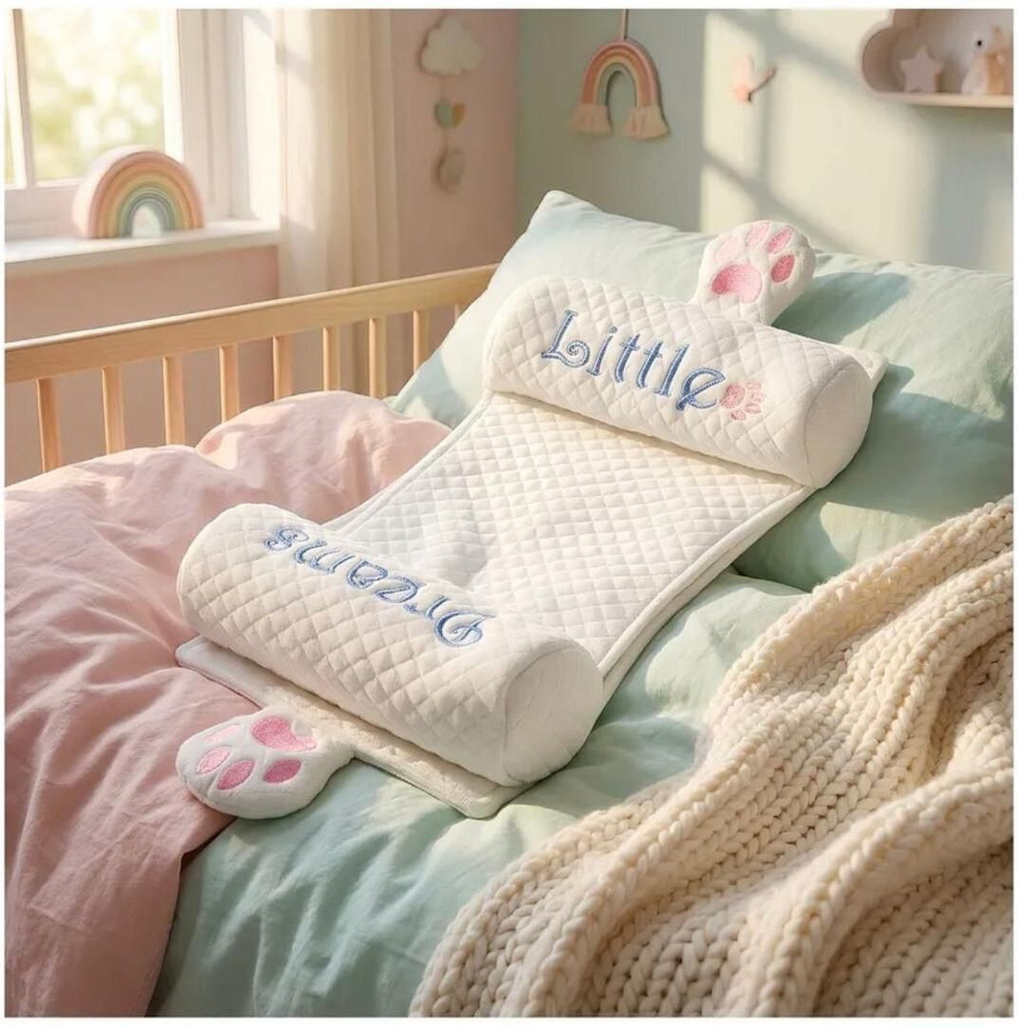 Image of snugnibble Microfibre Baby Pillow Pack of 1 Polka CozyCuddle Mustard Rai Pillow with Double Airmax Series