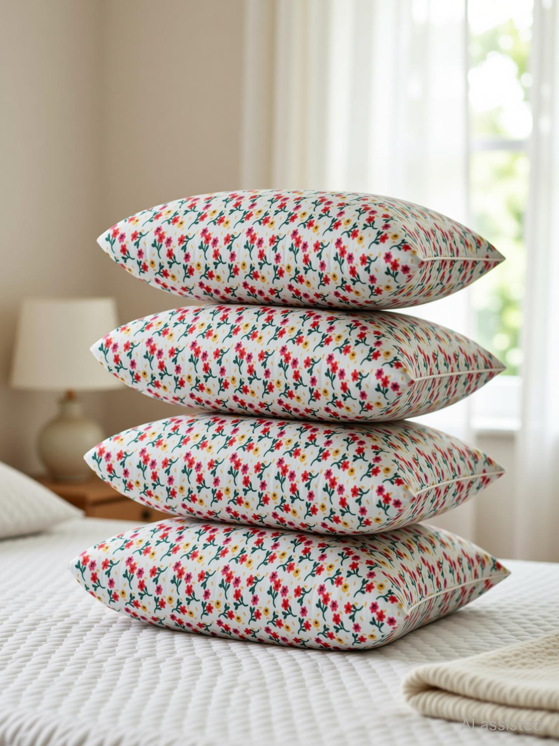 Image of CIEZAR Microfibre Sleeping Pillow Pack of 4 Solid (Multicolor)