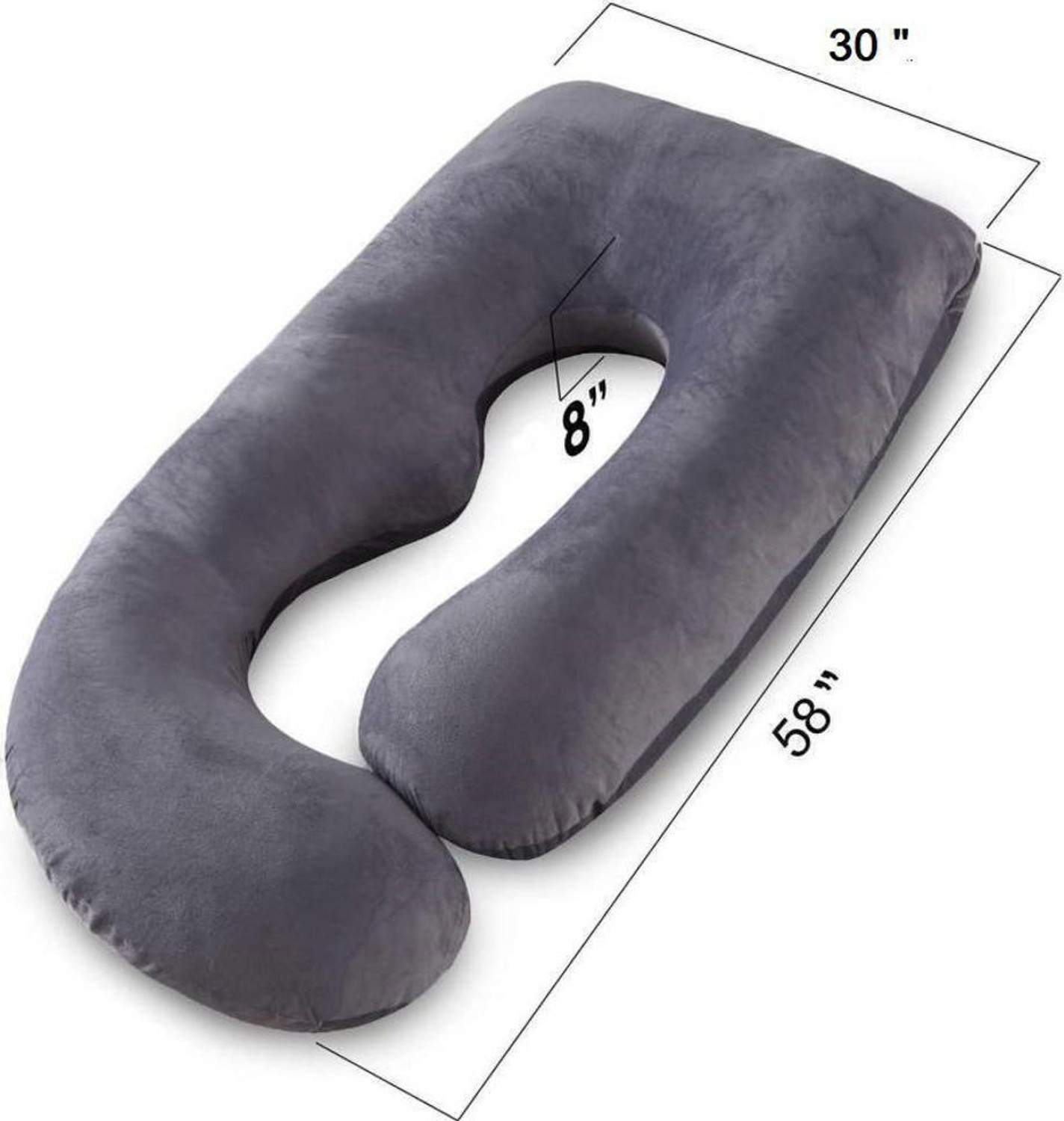 Image of Prifarodo Microfibre Pregnancy Pillow Pack of 1 Solid Pregnancy G & J Shape for Pregnant /Maternity Back Pain Relief, & Belly Support