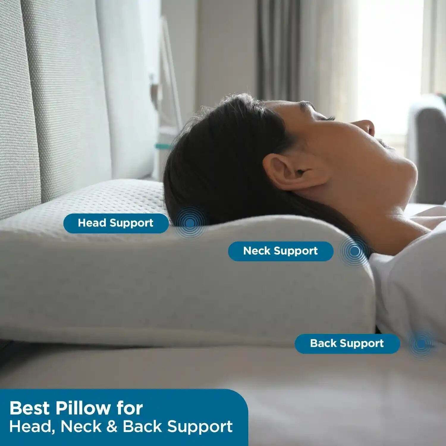 Image of Cervixa Memory Foam Orthopaedic Pillow Pack of 1 Geometric Orthopedic Cervical Memory Foam Pillow
