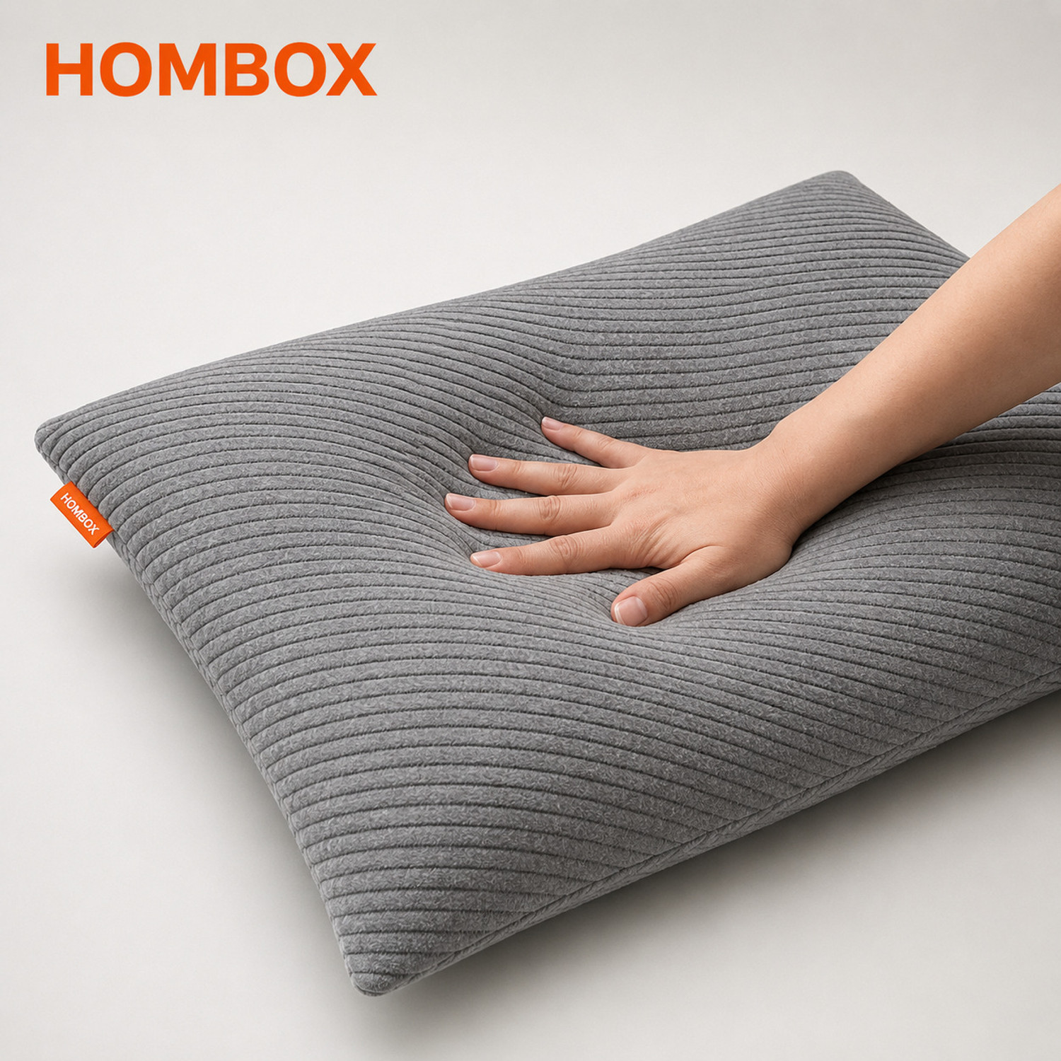 Image of HOMBOX Memory Foam Orthopaedic Pillow Pack of 2 Stripes Memory Foam King Size Pillow