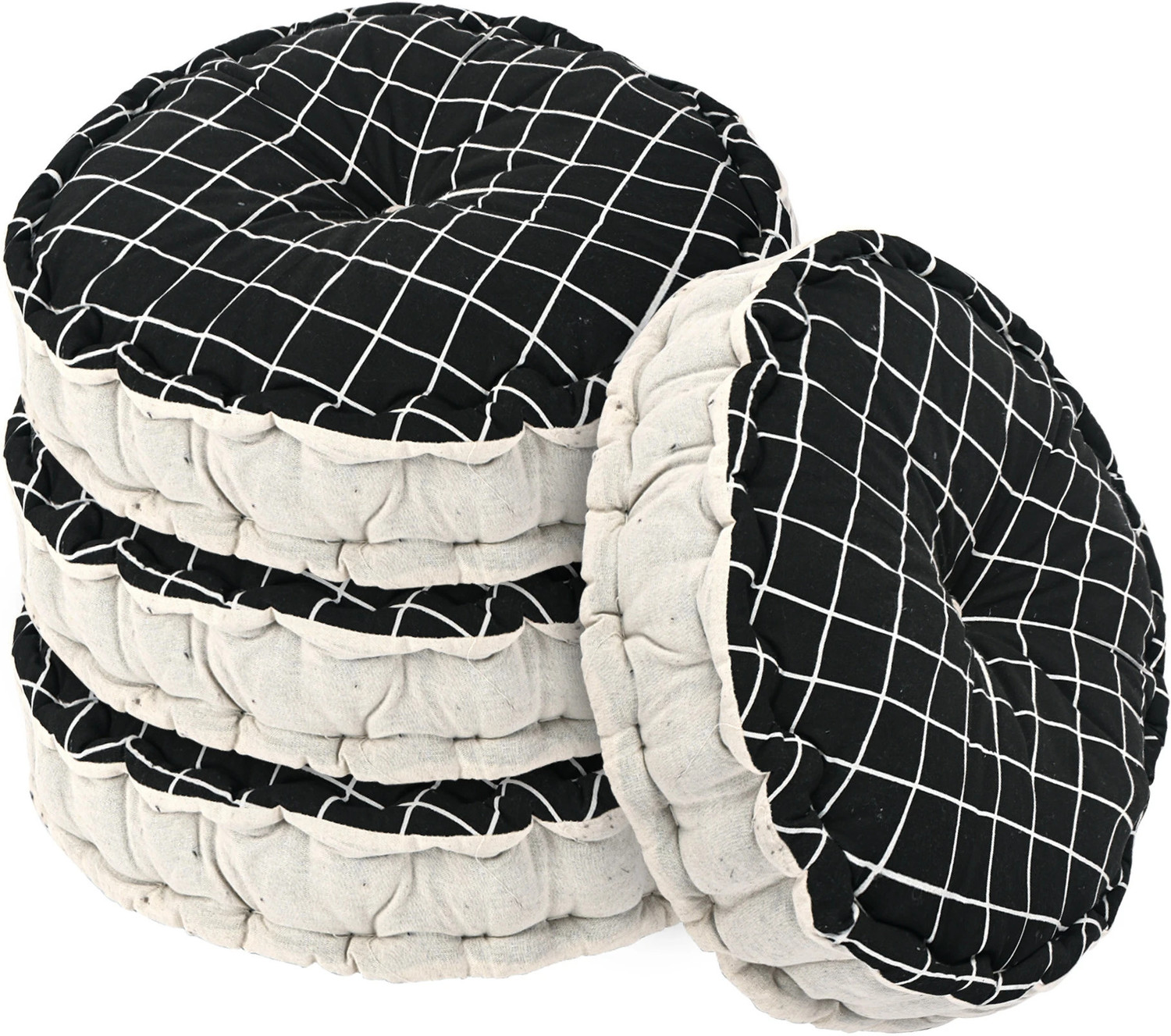 Image of KUBER INDUSTRIES Microfibre Chair Pad Pack of 4 Solid