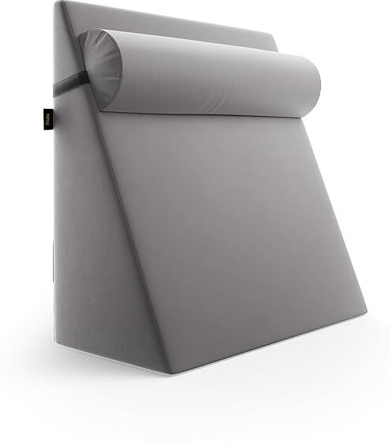 Image of Frido Memory Foam Cushion Pack of 2 Solid Wedge Plus with Neck Rest Pillow | Back, Neck, Knee & Leg Support (Slate Grey)