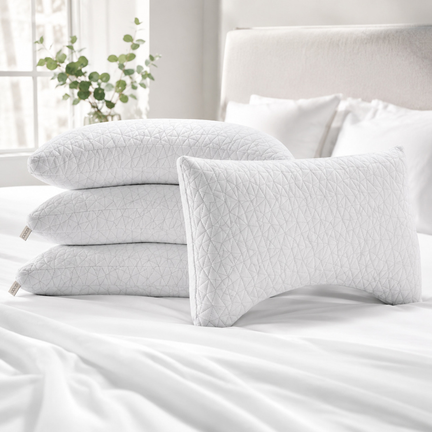 Image of AYKA Microfibre Sleeping Pillow Pack of 4 Solid Soft Microfiber Pillow for Sleeping