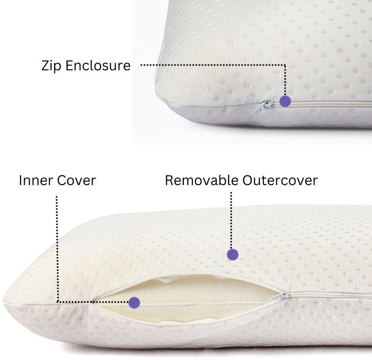 Image of Wakefit Foam Sleeping Pillow Pack of 2 Solid Super Soft