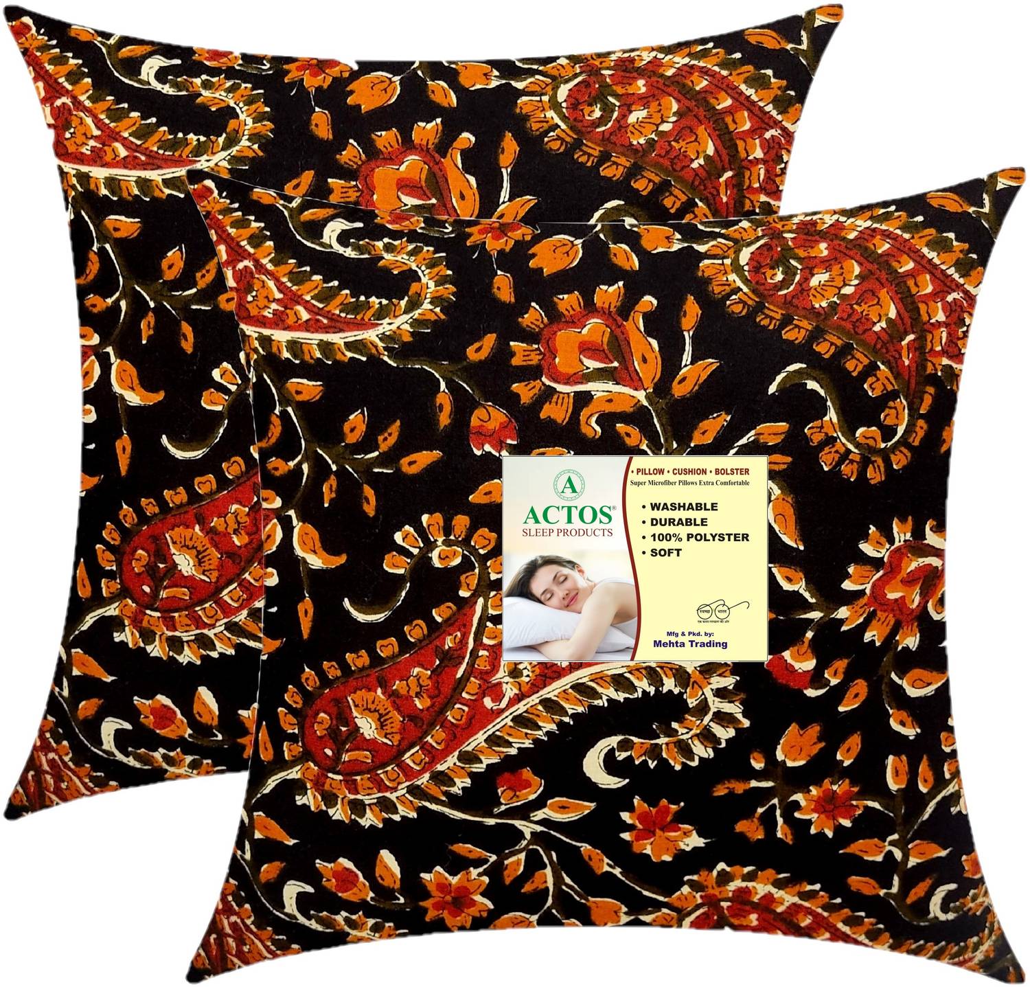 ACTOS Microfibre Cushion Pack of 2 Floral