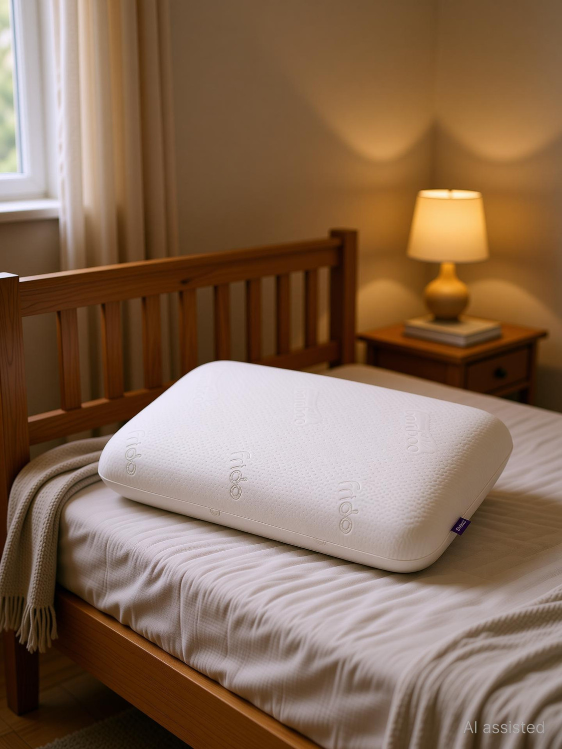 Image of Frido Memory Foam Orthopaedic Pillow Pack of 1 Solid Ultimate Deep Sleep Pillow for Neck & Shoulder Pain Relief, King Size 4 Inch