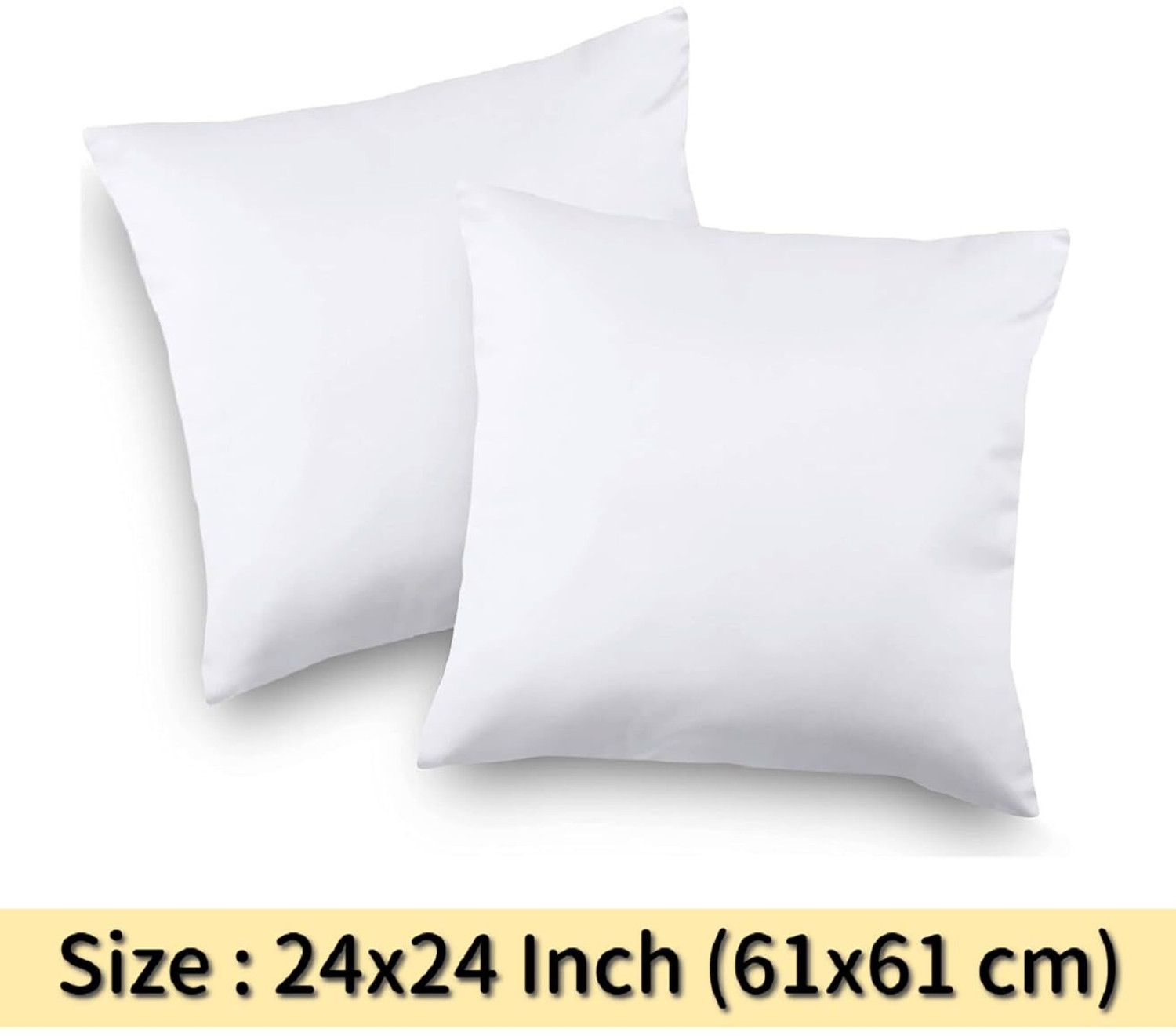 Image of VLYSIUM Polyester Fibre Cushion Pack of 4 Solid Big size 24x24 inch set of 4, square cushion for sofa pillow (60x60 cm Each)