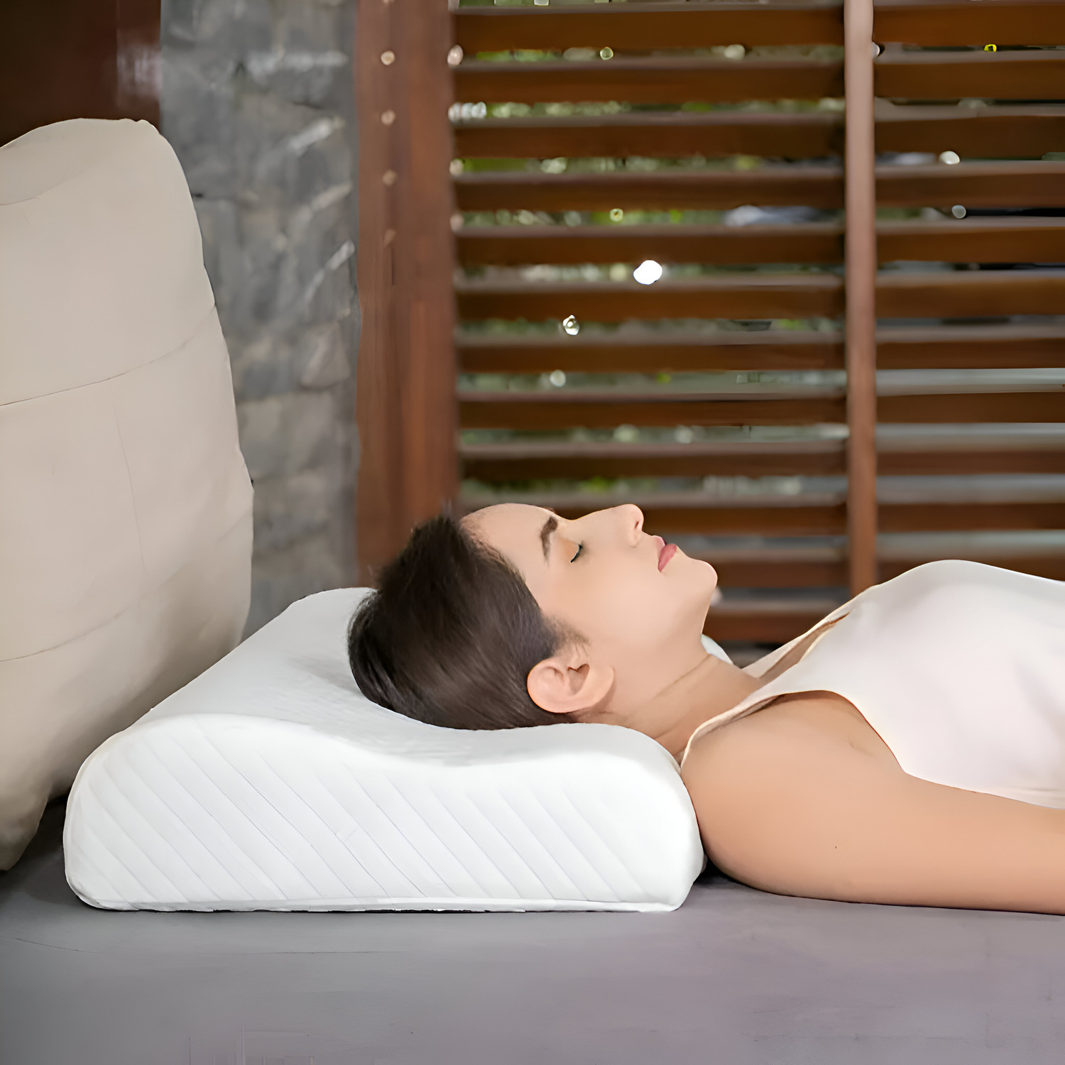 Image of eugle Memory Foam Orthopaedic Pillow Pack of 1 Solid Comfort Cervical Contour Smooth Pillow / Stomache / Side Sleepers / Anti-Snoring