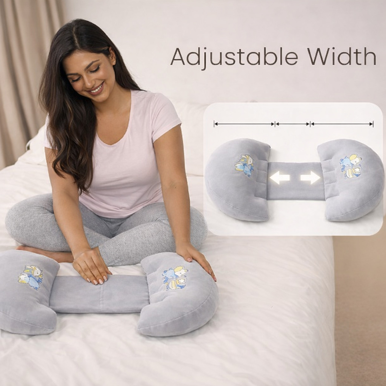 Image of Mummakart Cotton Pregnancy Pillow Pack of 1 Solid Pregnancy pillow (Multicolor)