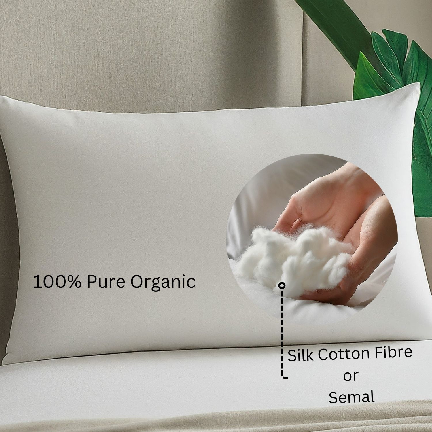 Image of CloudRest Cotton Sleeping Pillow Pack of 1 Nature Semal Pillow