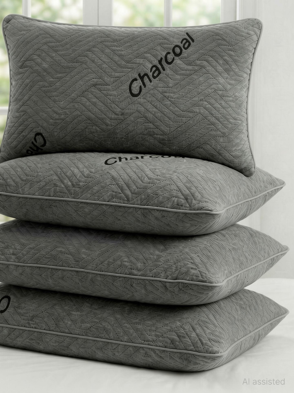 Image of AYKA Microfibre Sleeping Pillow Pack of 4 Solid Soft Microfiber Pillow for Sleeping