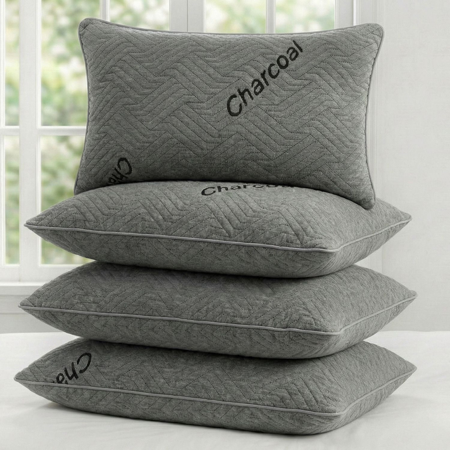 Image of AYKA Microfibre Sleeping Pillow Pack of 4 Solid Soft Microfiber Pillow for Sleeping