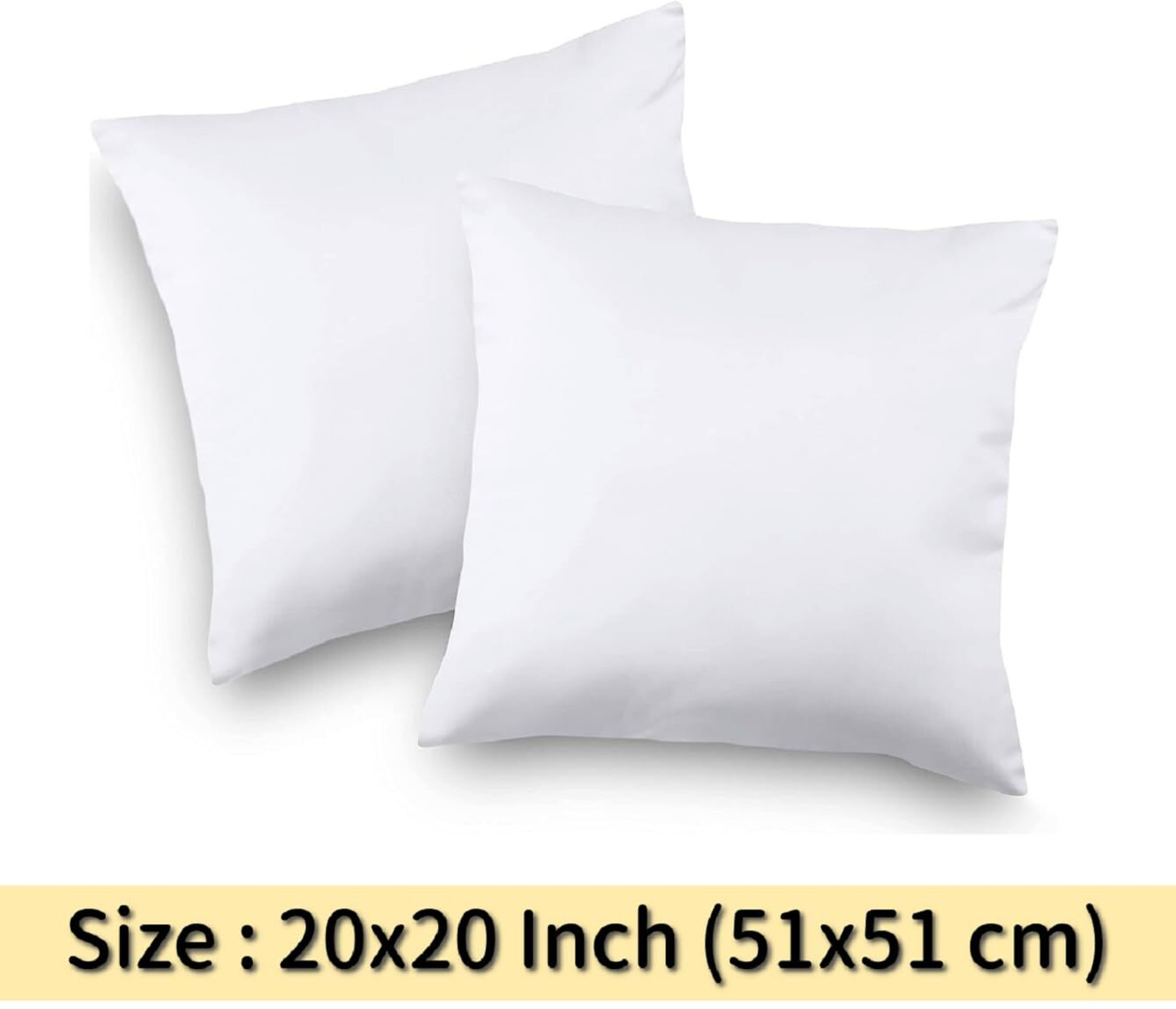 Image of VLYSIUM Polyester Fibre Cushion Pack of 5 Solid 20x20 inch set of 5, square cushion for sofa pillow (55x55 cm Each)