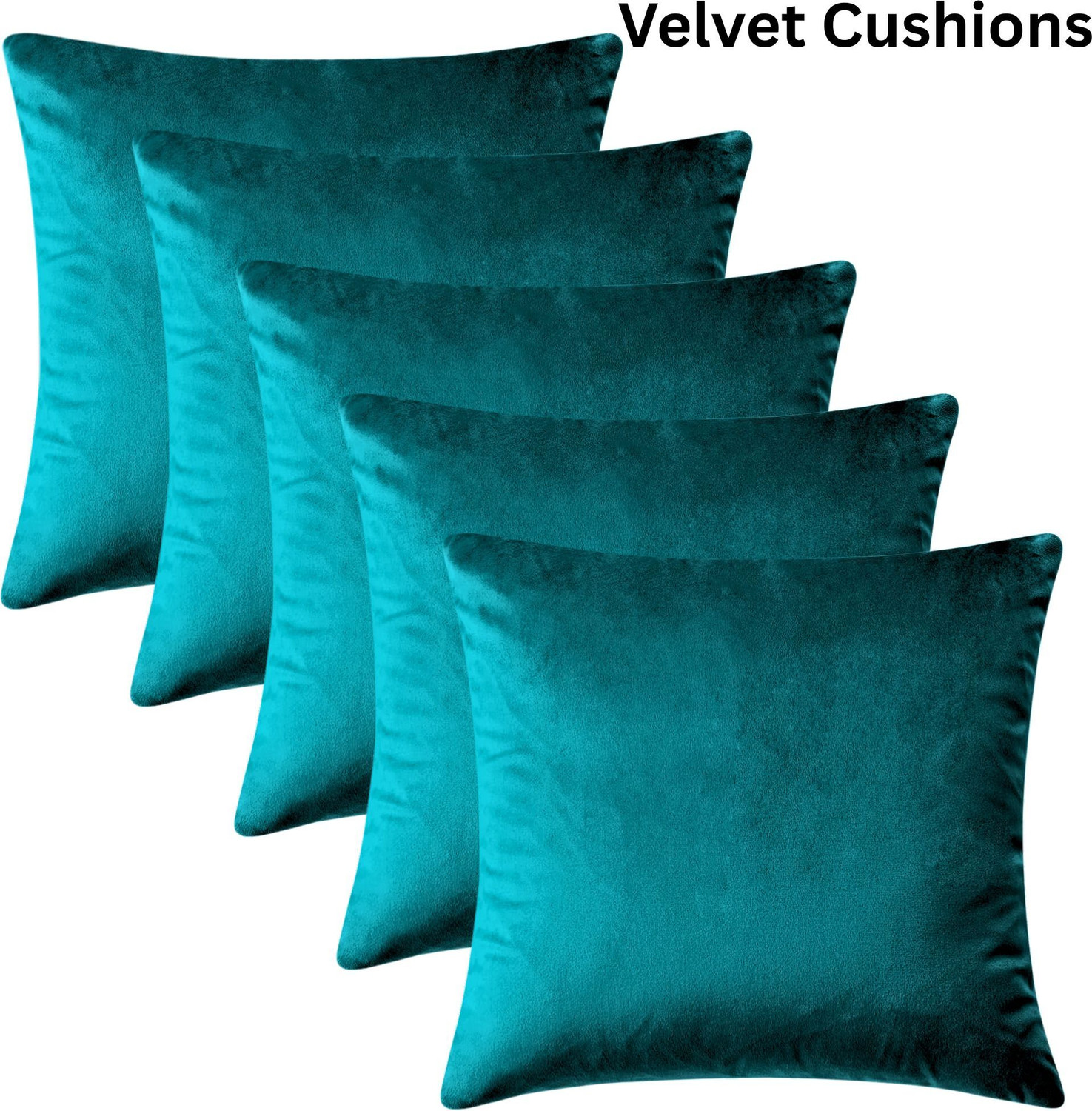 Image of maatrikaa Microfibre Cushion Pack of 5 Solid - Maatrikaa Velvet Luxury Throw Pillow for Sofa and Bed