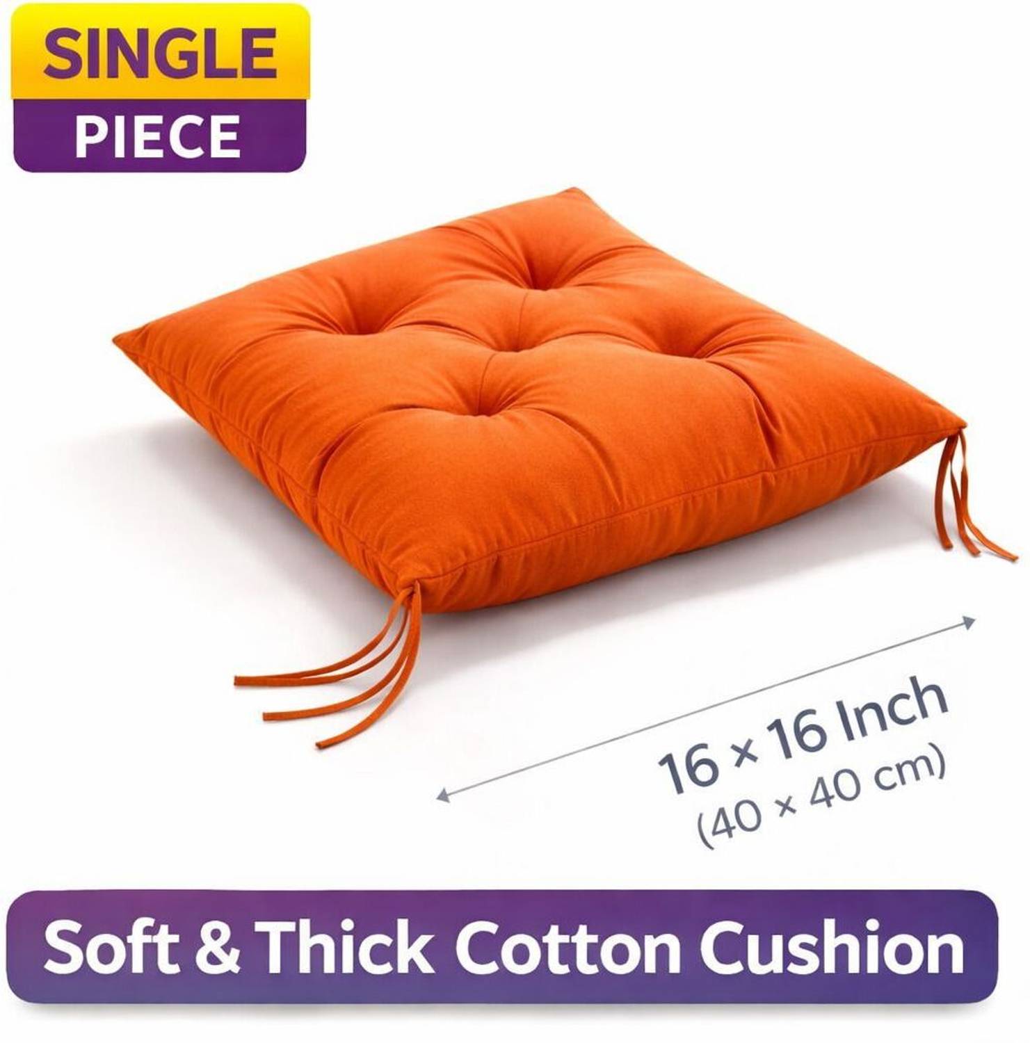 Arvabil Cotton Floor Cushion Pack of 1 Solid seating cushion (pad)