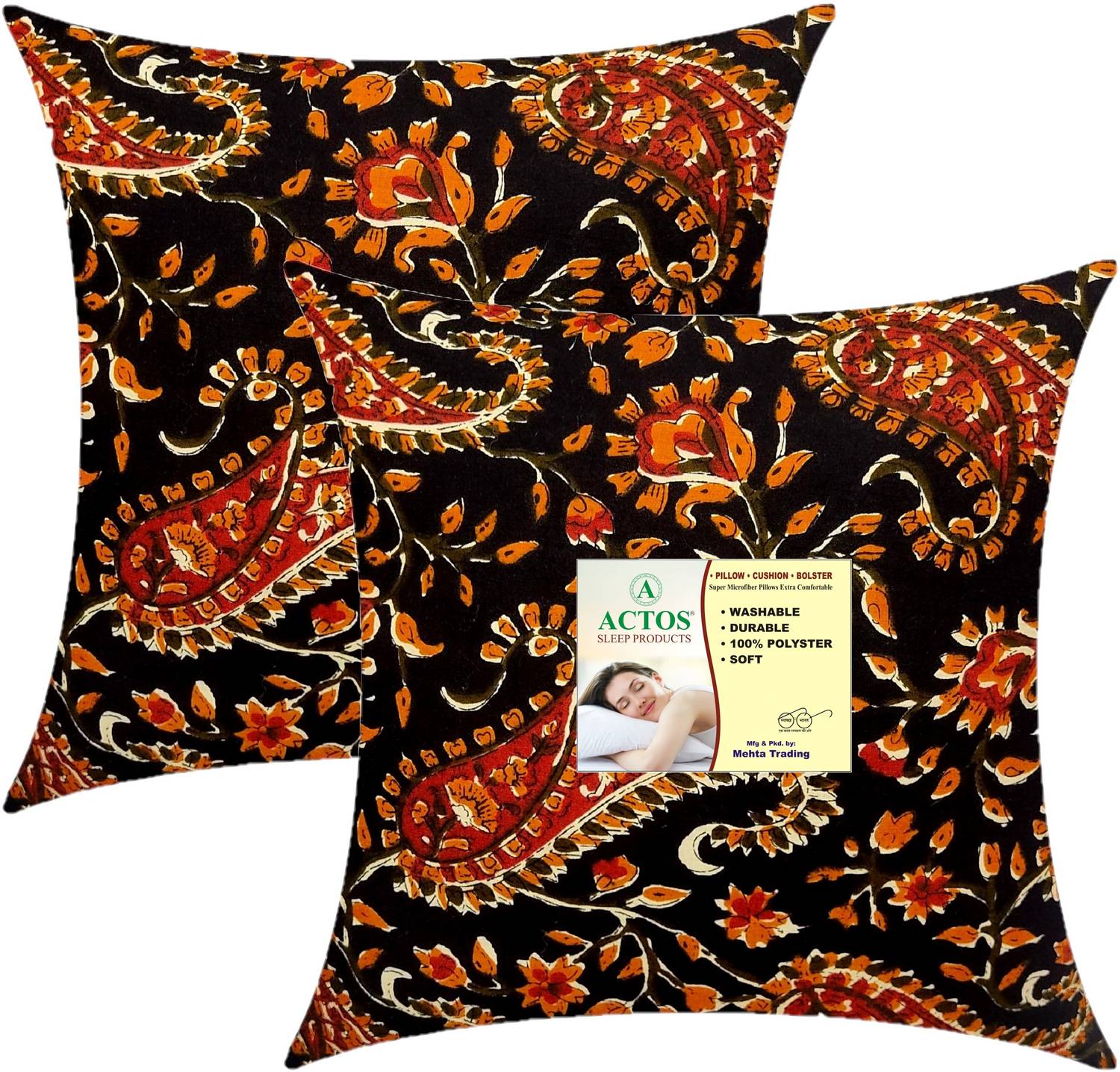 ACTOS Microfibre Cushion Pack of 2 Floral