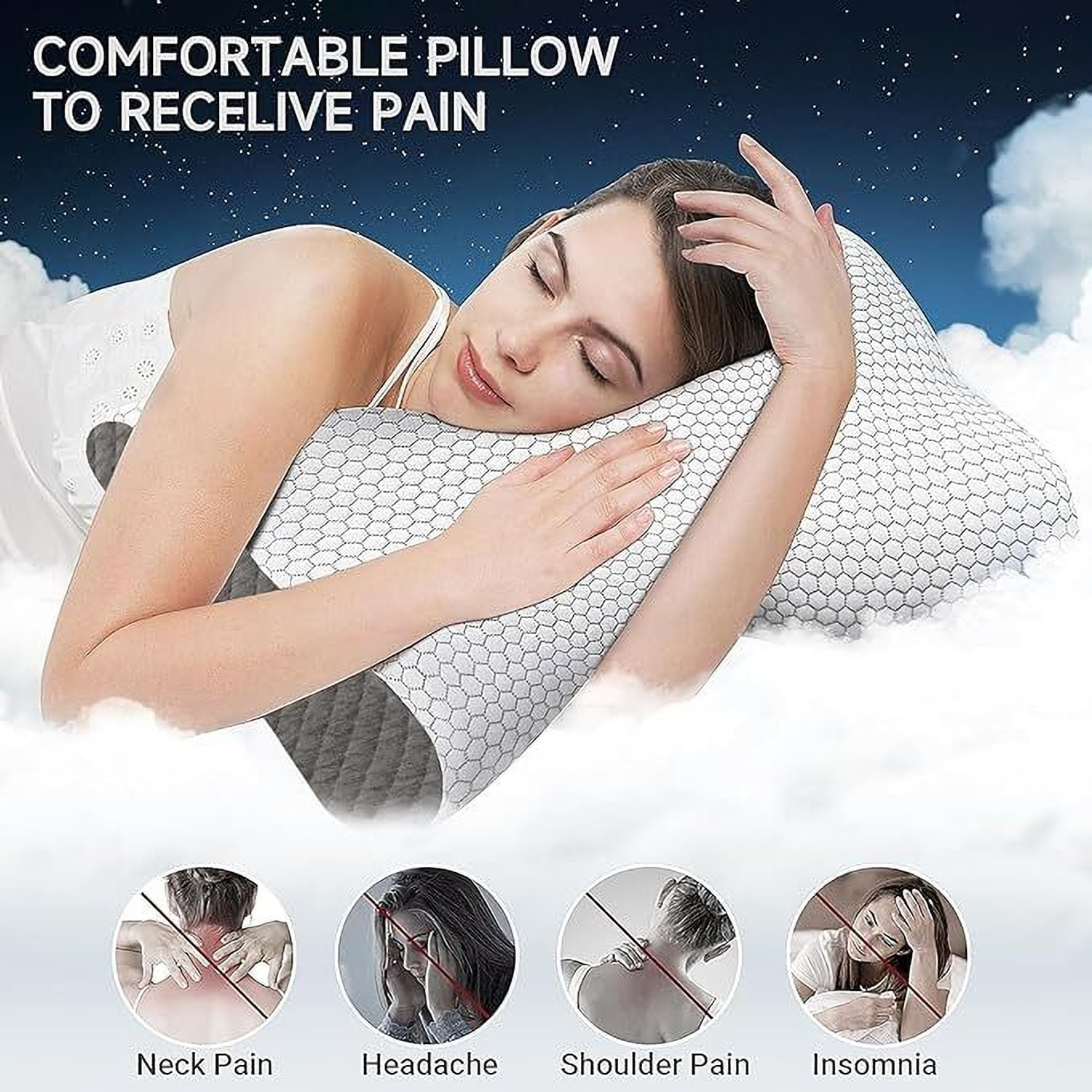 Image of Flipkart SmartBuy Memory Foam Sleeping Pillow Pack of 1 Solid ORTHOPEDIC
