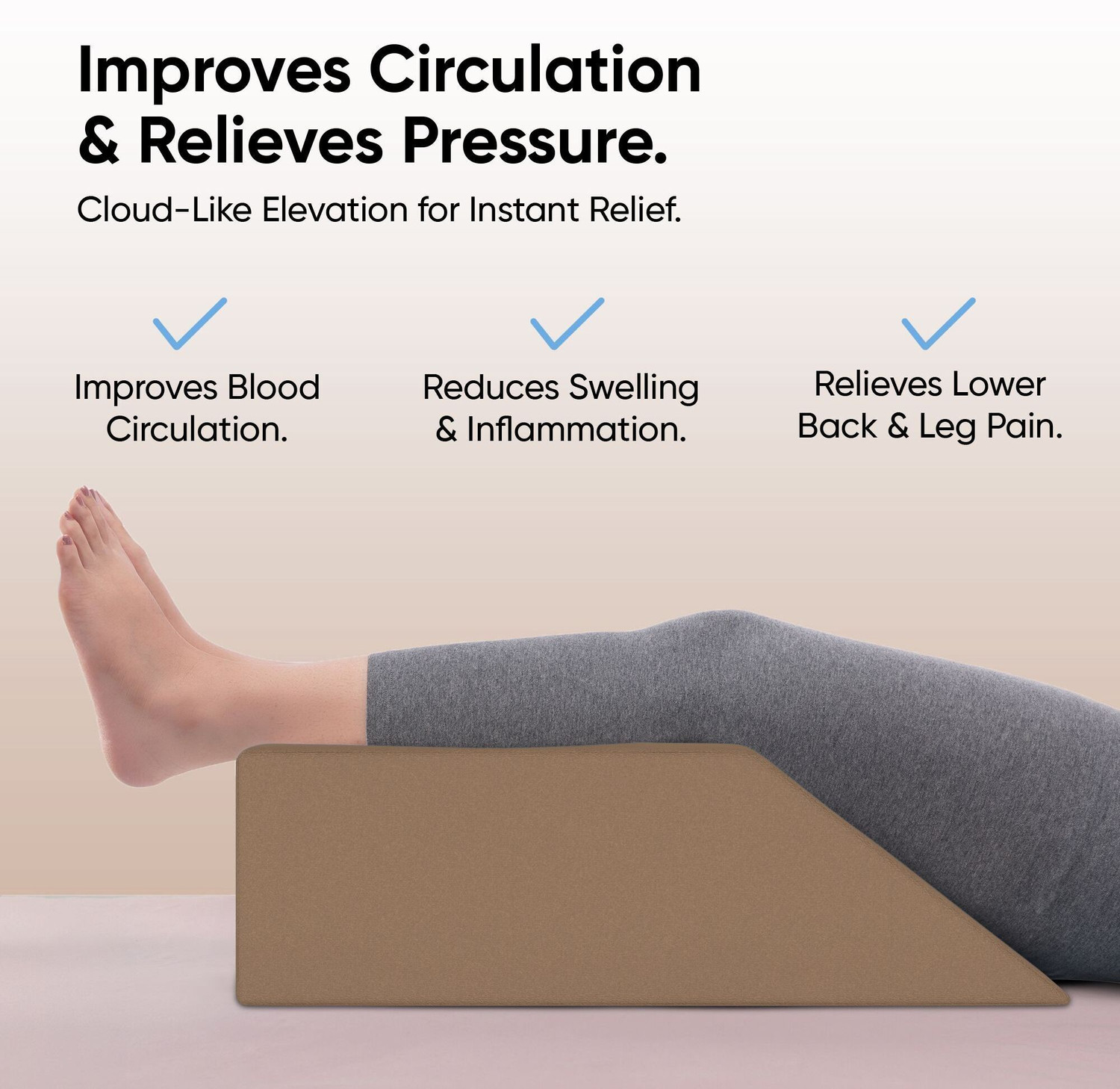 Image of Frido Foam Orthopaedic Pillow Pack of 1 Solid High Density Foam Support Cushion (Light Caramel)