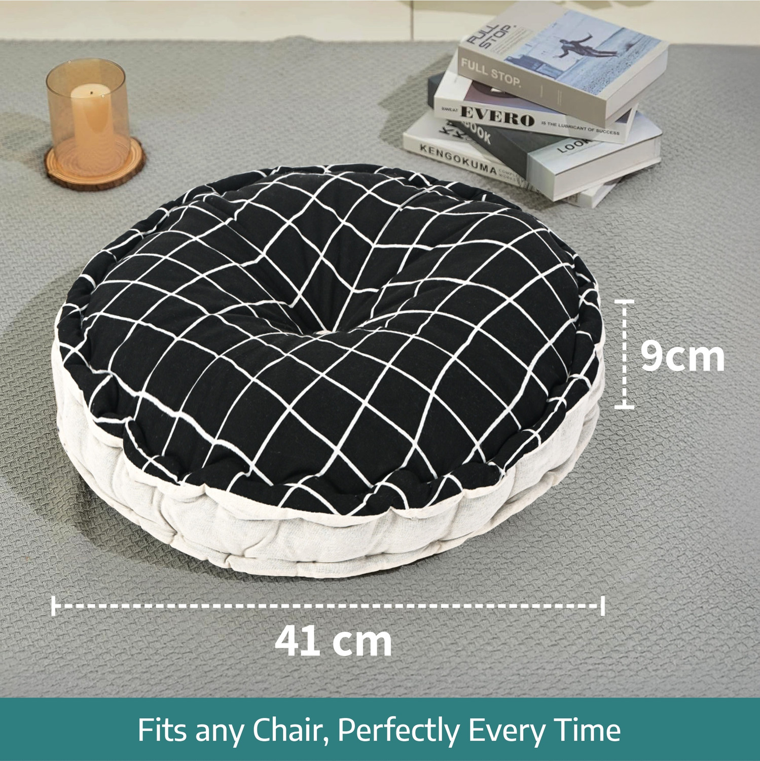 Image of KUBER INDUSTRIES Microfibre Chair Pad Pack of 4 Solid