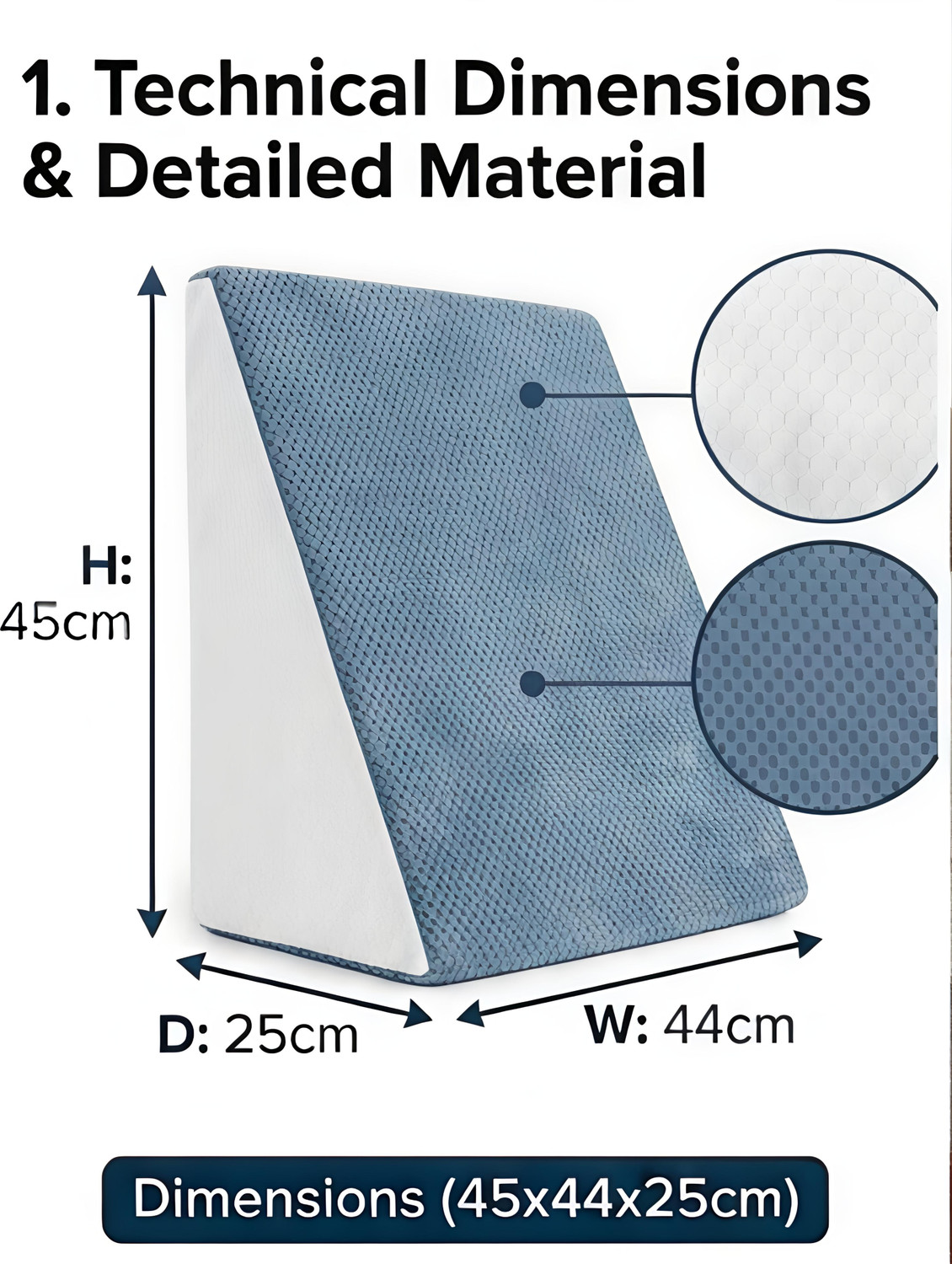 Image of PostureX Memory Foam Orthopaedic Pillow Pack of 1 Solid
