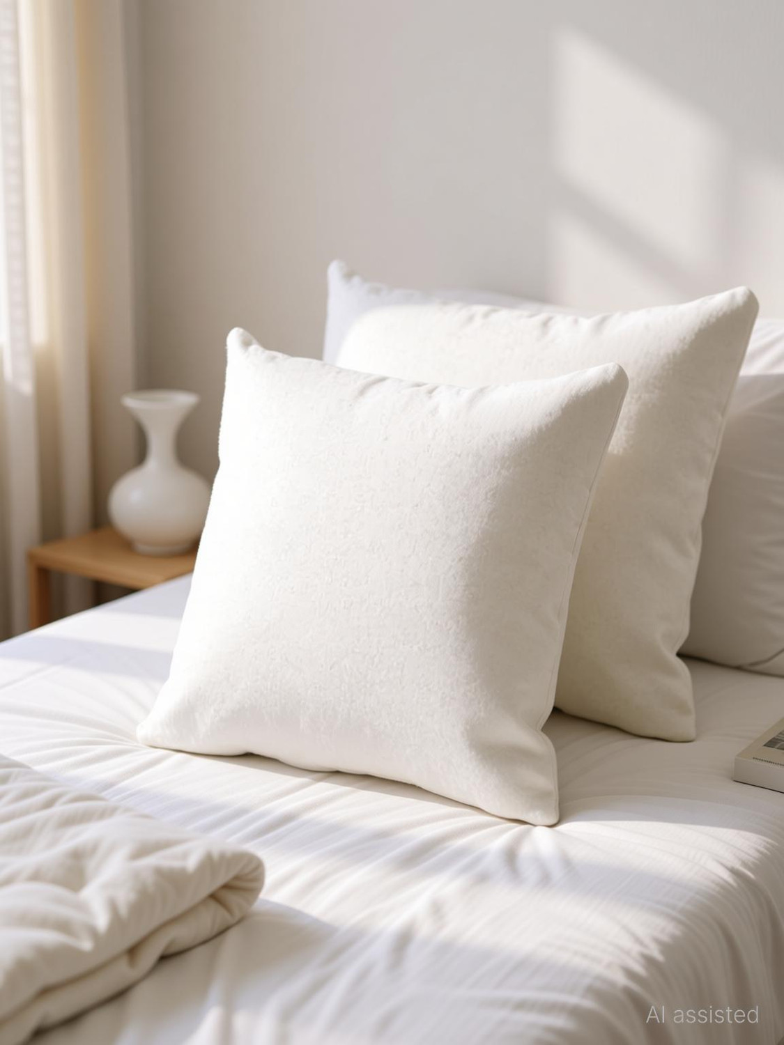 Image of VLYSIUM Polyester Fibre Cushion Pack of 3 Solid sofa pillows 40cm*40cm cushion fillers for sofa pillows (16x16 cm)