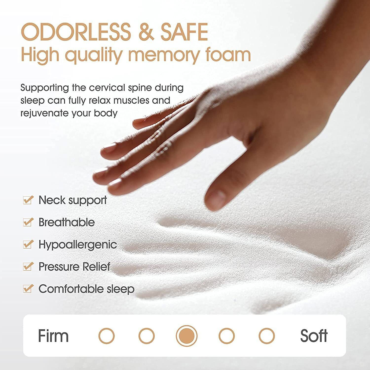 Image of sleepyoga Orthopedic Memory Foam Pillow Memory Foam Solid Orthopaedic Pillow Pack of 1