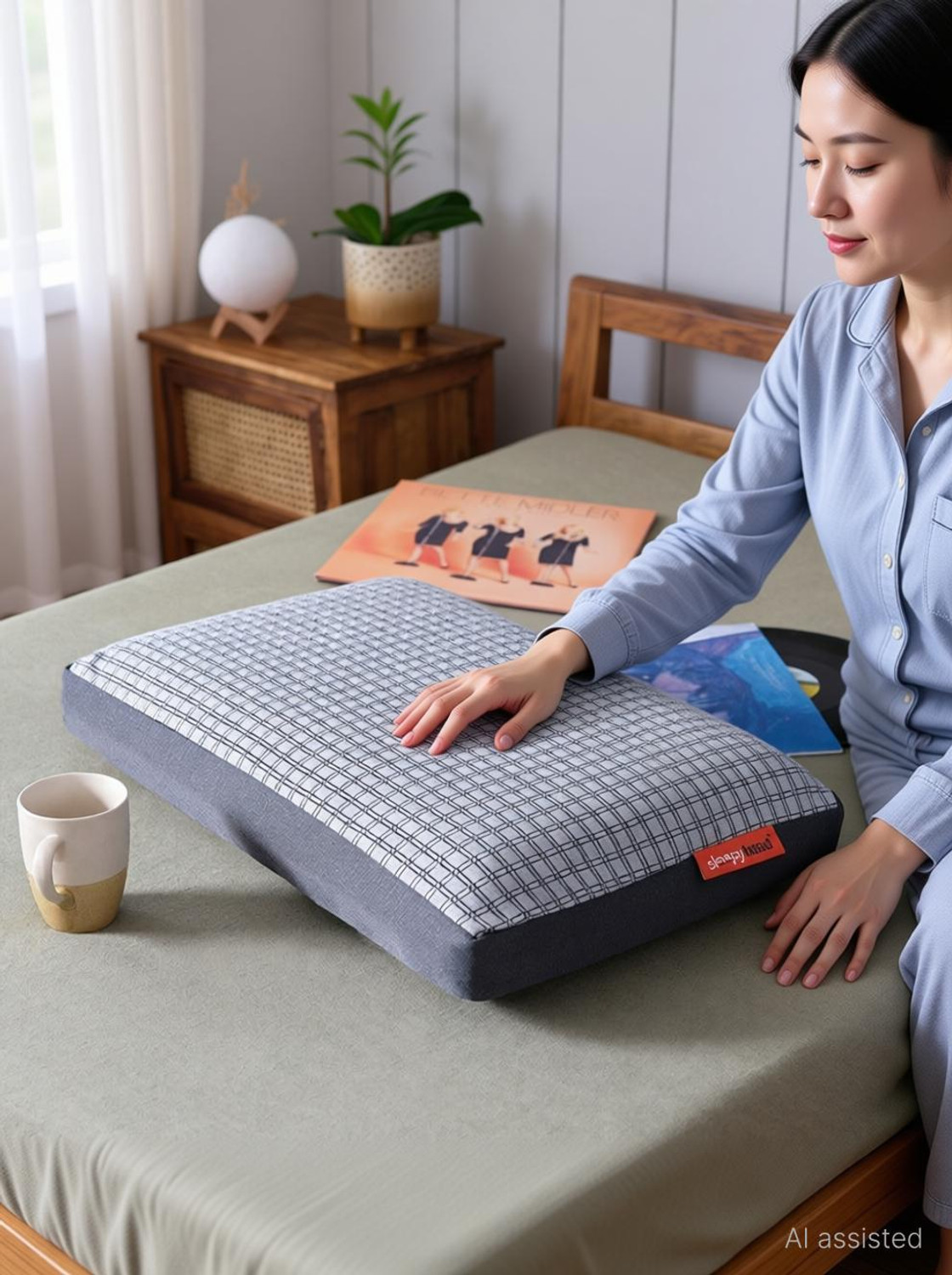 Image of Sleepyhead Memory Foam Sleeping Pillow Pack of 1 Geometric