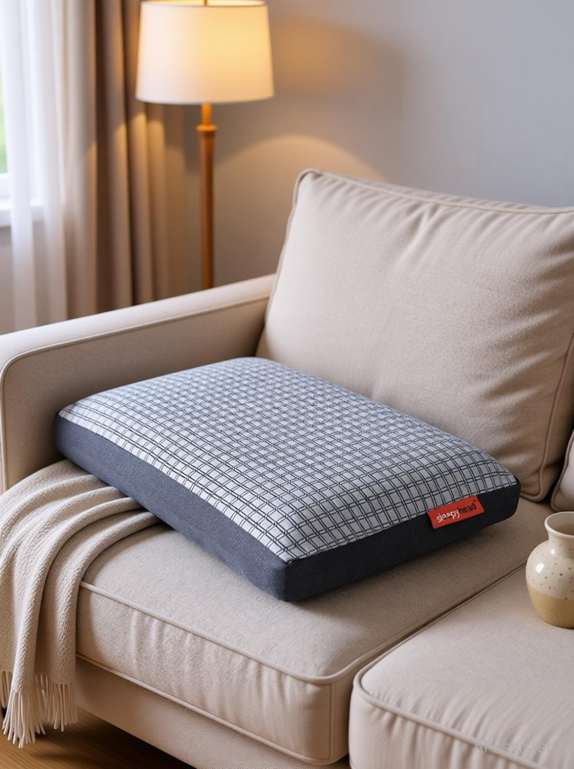 Image of Sleepyhead Memory Foam Sleeping Pillow Pack of 1 Geometric