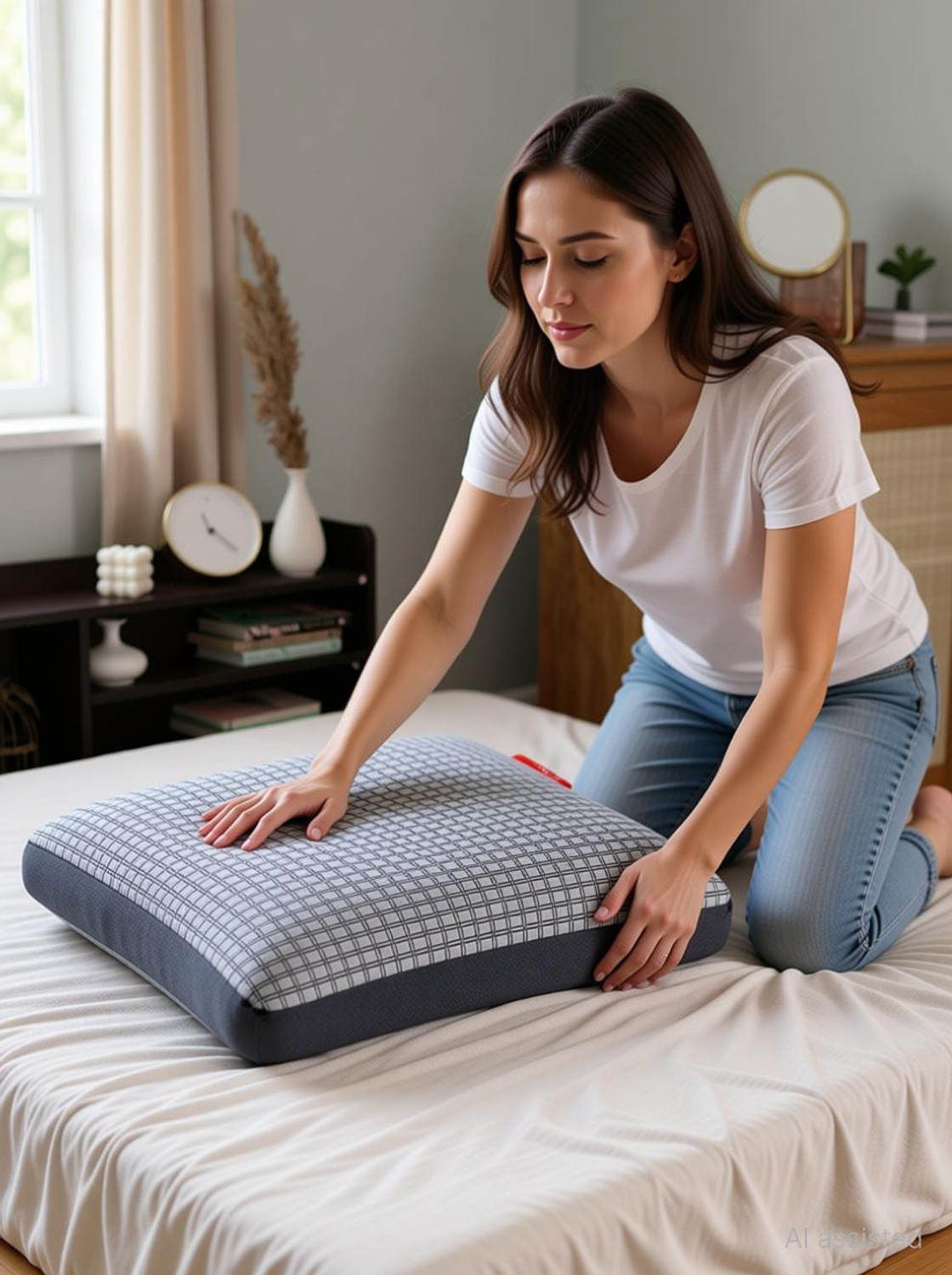 Image of Sleepyhead Memory Foam Sleeping Pillow Pack of 2 Geometric