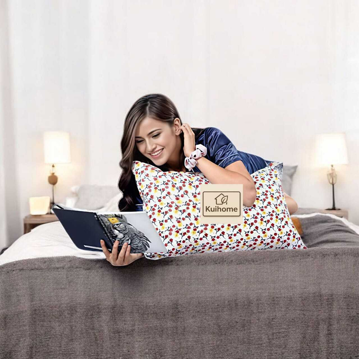 Image of KUIHOME JBM Polyester Fibre Sleeping Pillow Pack of 1 Solid