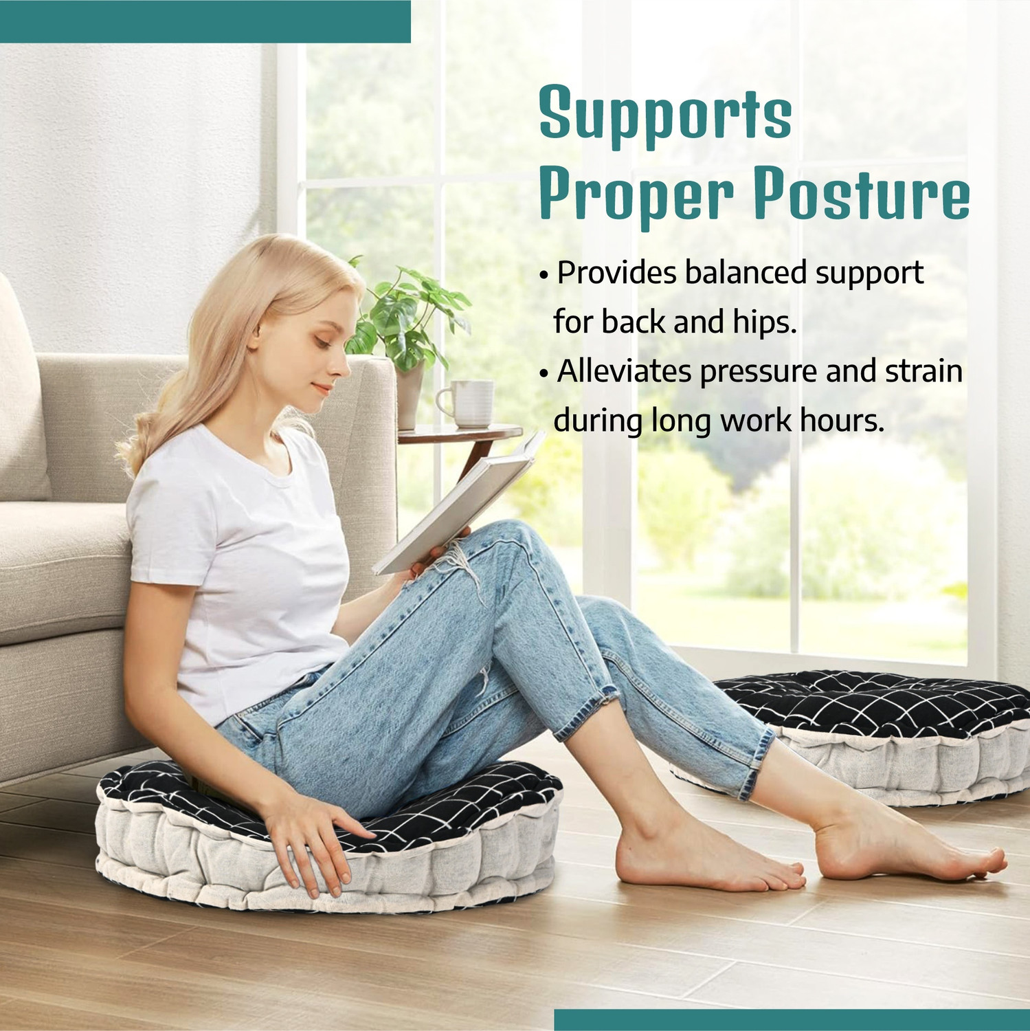 Image of KUBER INDUSTRIES Microfibre Chair Pad Pack of 4 Solid