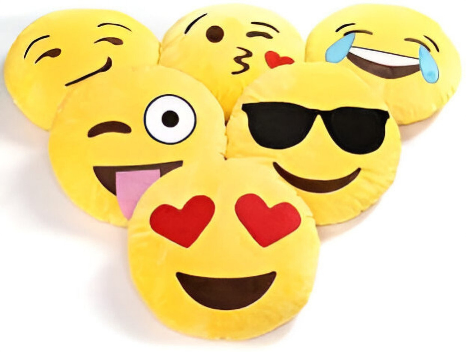Image of AARAVI TRADERS Microfibre Cushion Pack of 5 Smiley