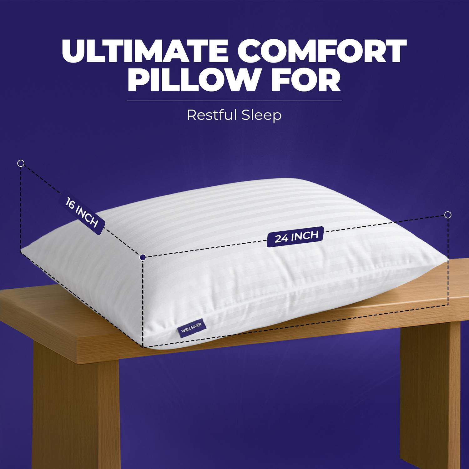 WELLGIVER Microfibre Sleeping Pillow Pack of 4, 41x61 cm - Image 4