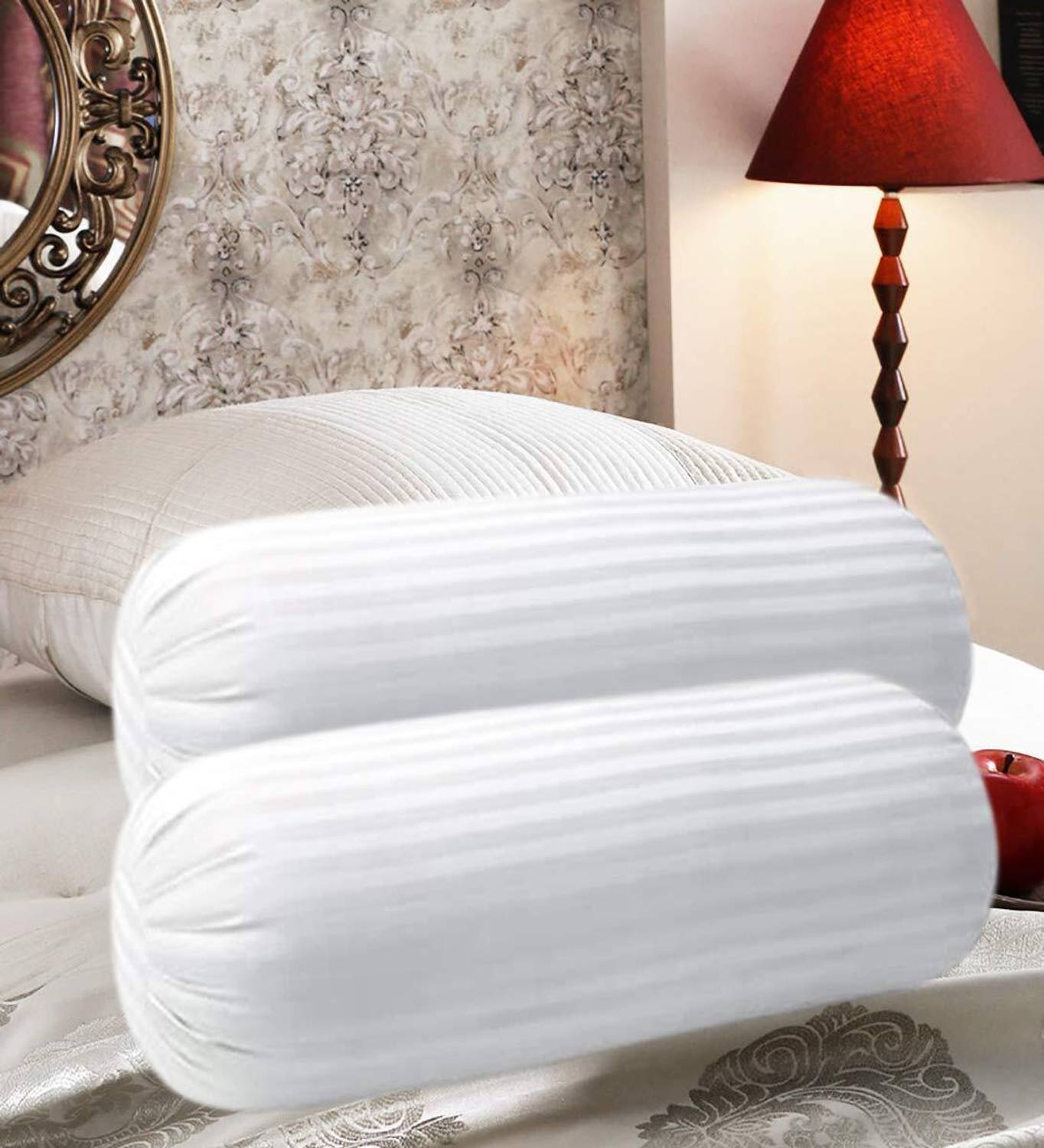 BHEBHA Microfibre Bolster Pack of 2 Stripes Bolster Set || Comfort And Support Bolster