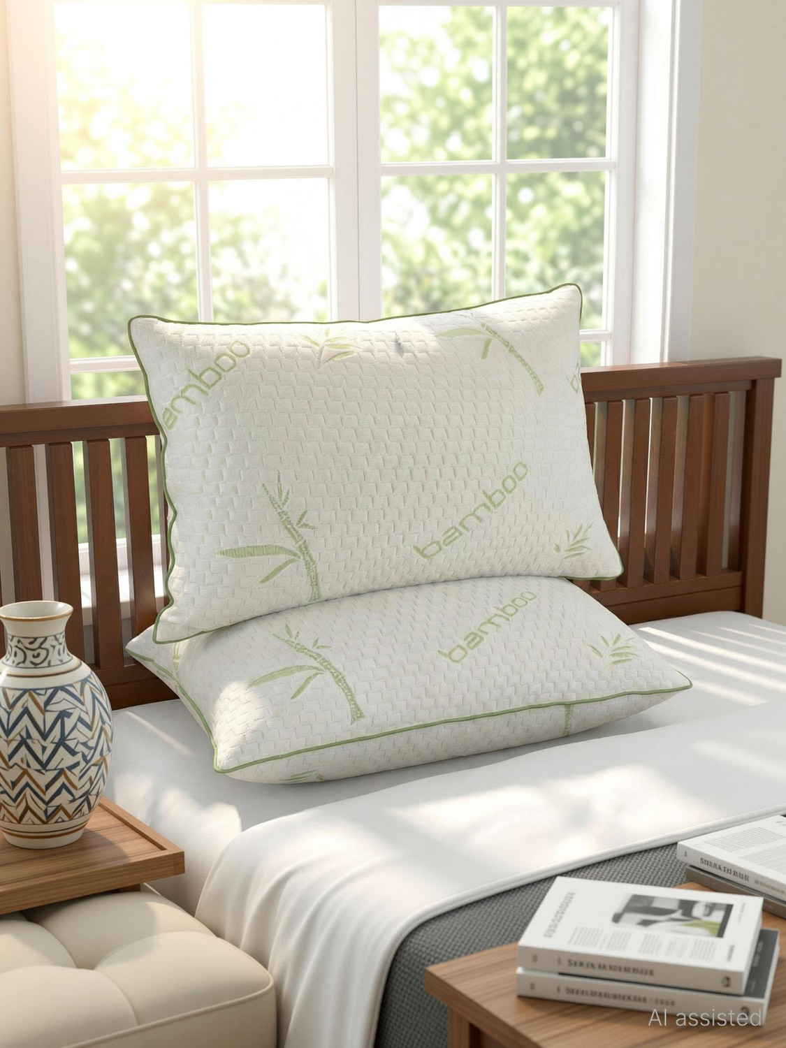 Image of AYKA Microfibre Sleeping Pillow Pack of 2 Solid Soft Microfiber Pillows