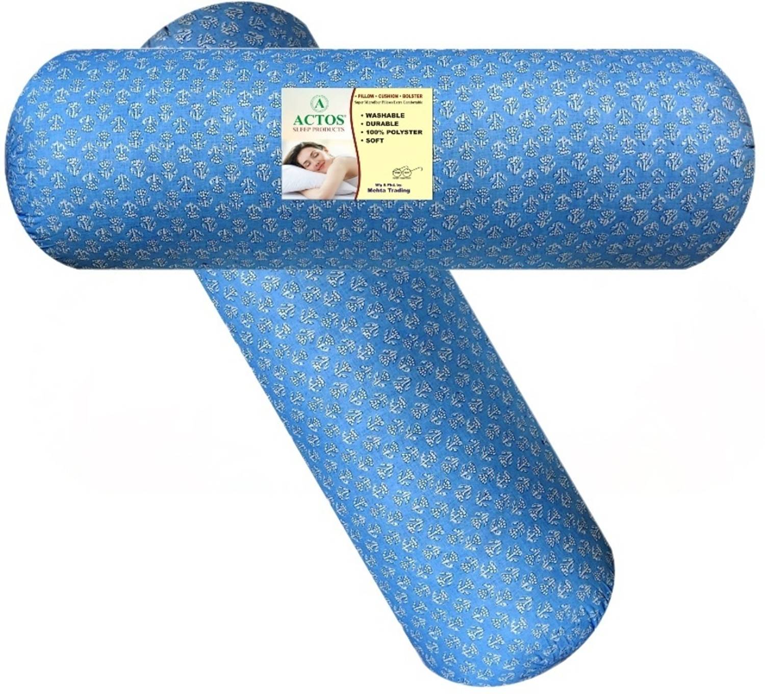 ACTOS Microfibre Bolster Pack of 2 Floral