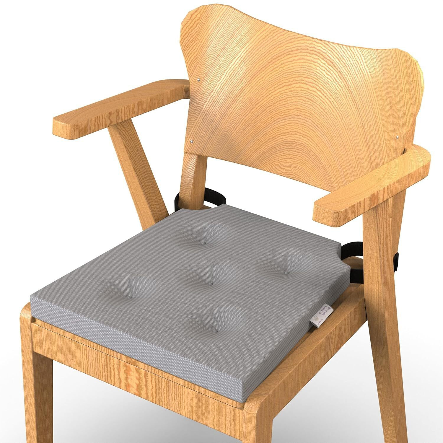 Image of MY ARMOR Foam Chair Pad Pack of 1 Stripes HR Foam Seat Cushion: Square, Velcro Fit, Soft & Comfortable for Chair Sitting