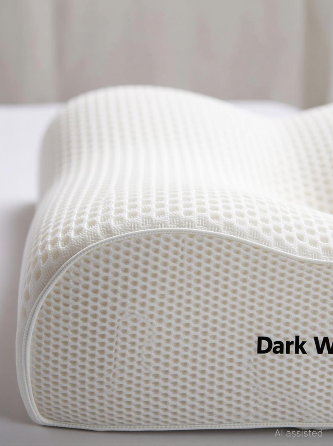 Image of GK-JLPV Memory Foam Orthopaedic Pillow Pack of 1 Geometric Cervical Contour Stomached, Anti-Snoring, Side Sleepers (Dark White)