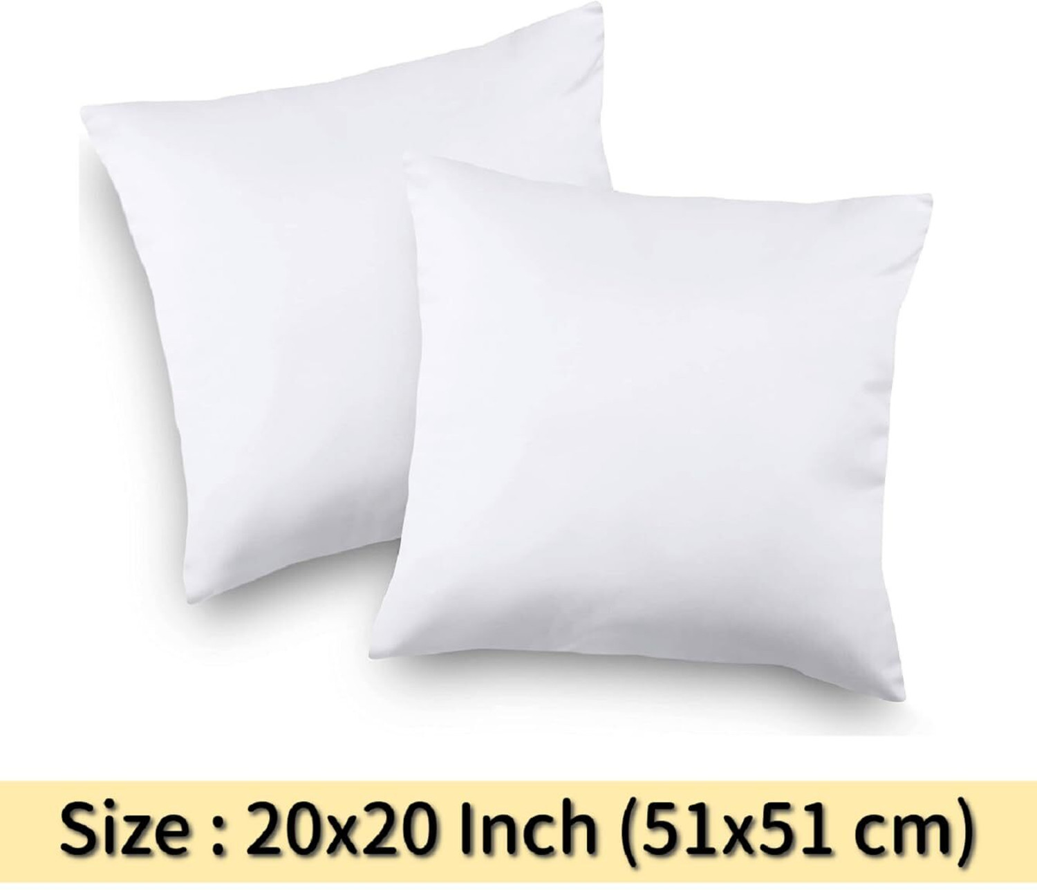 Image of VLYSIUM Polyester Fibre Cushion Pack of 3 Solid cushion 20x20 inch cushion fillers for sofa pillow (50x50 cm)
