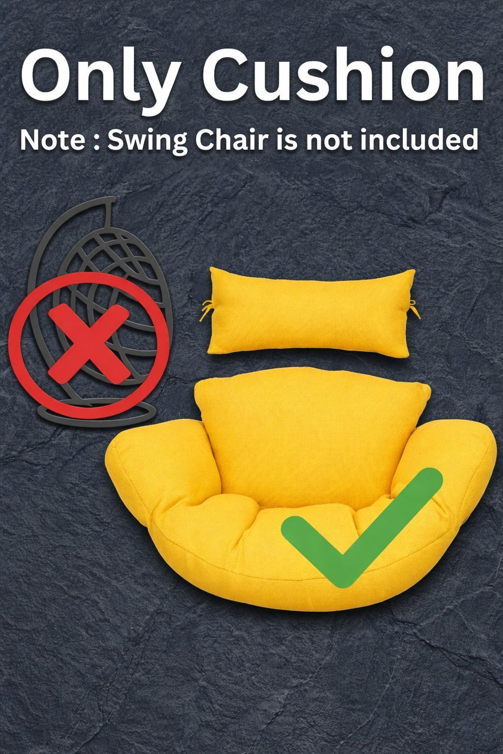 Image of FARMAISH Cotton Cushion Pack of 1 Solid Swing Chair Cushion Soft Cotton Comfortable Outdoor & Indoor Swing Cushion
