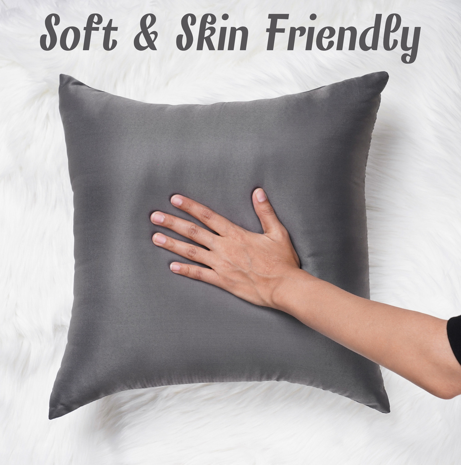 Image of VLYSIUM Polyester Fibre Cushion Pack of 4 Solid sofa pillows 40cm*40cm cushion fillers for sofa pillows (16x16 cm)