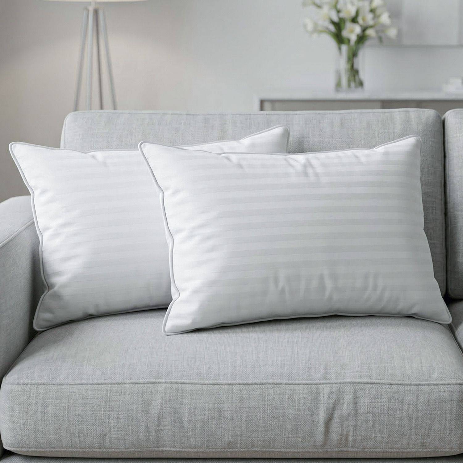 AYKA Microfibre Cushion Pack of 2 Solid satinstrip_cushion_12x18_pack_2