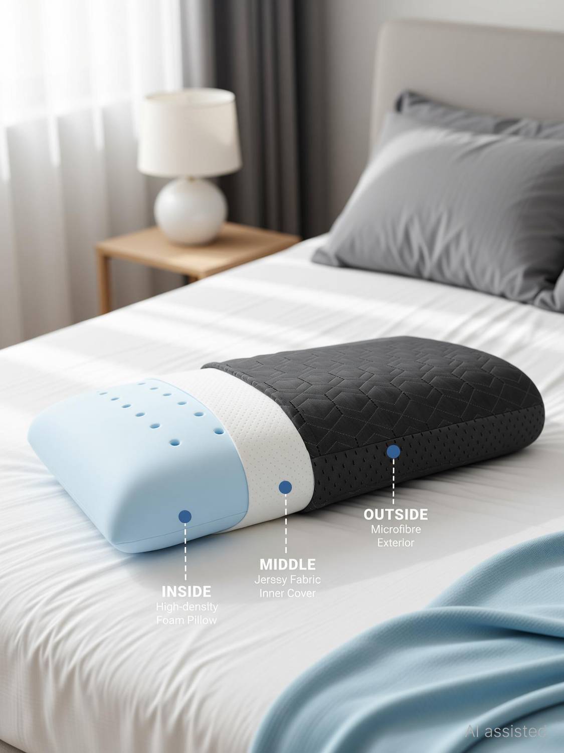 LA VERNE Memory Foam Sleeping Pillow Pack of 1 Geometric Luxury