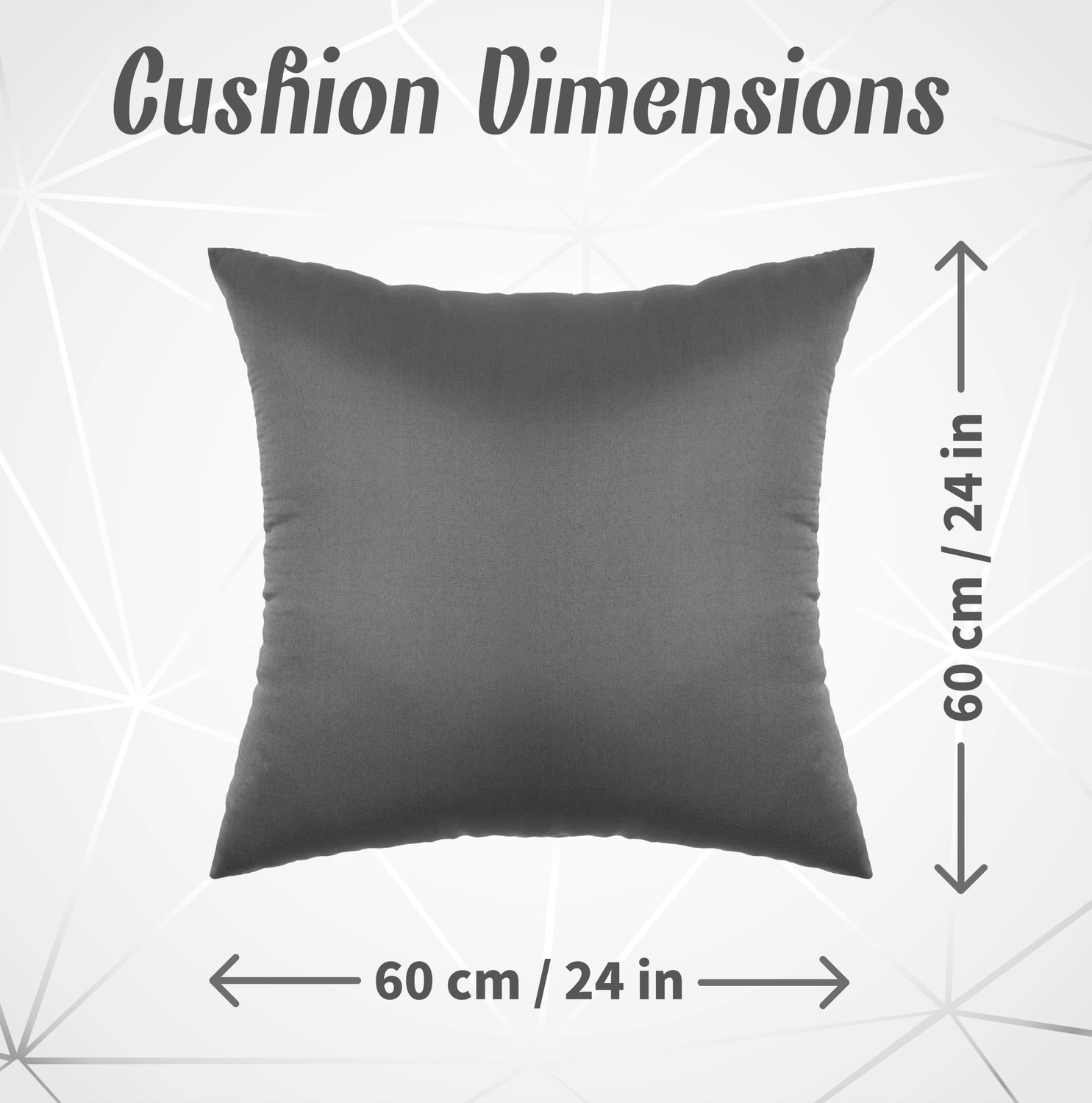 Image of VLYSIUM Polyester Fibre Cushion Pack of 6 Solid 24x24 inch big size cushion for sofa pillow set of 3 (60 cm*60 cm)
