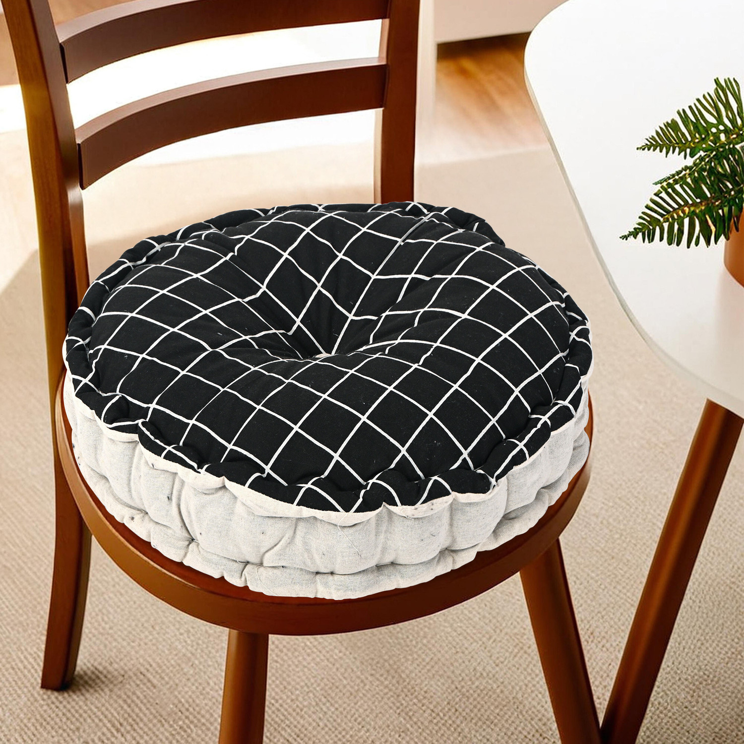 Image of KUBER INDUSTRIES Microfibre Chair Pad Pack of 1 Solid