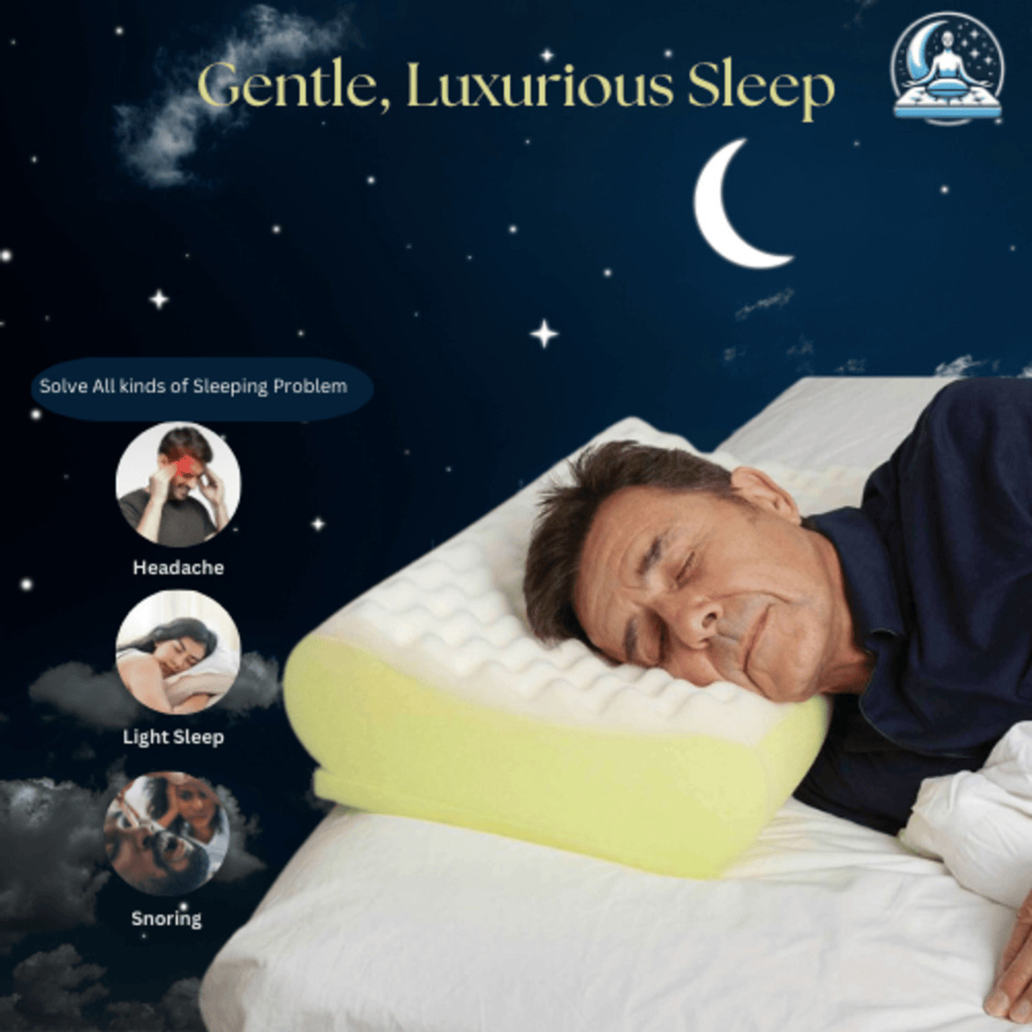 Image of Sleep Yoga Foam, Memory Foam, Latex, Gel Orthopaedic Pillow Pack of 1 Solid Memorey foam pillow