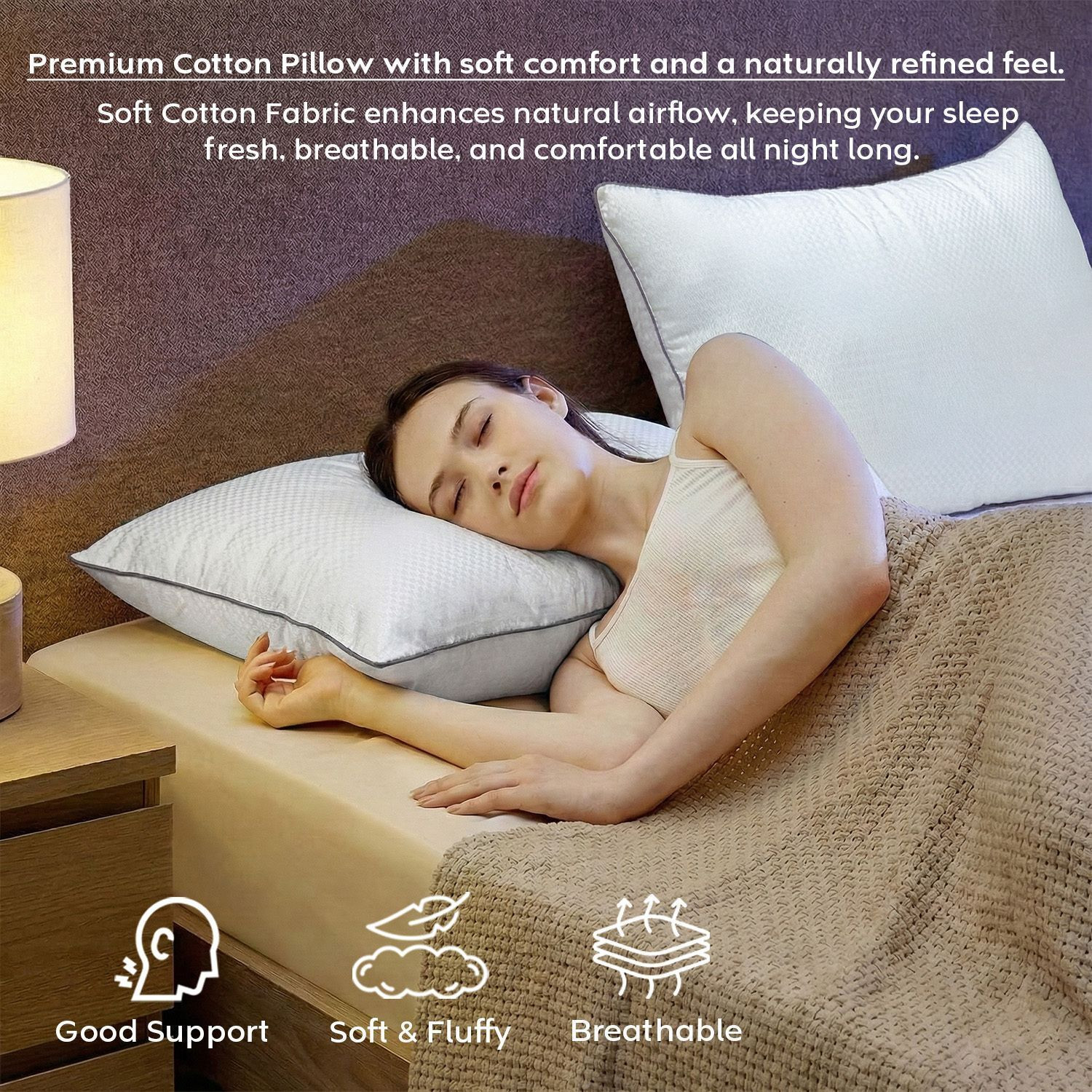 Image of AYKA Microfibre Sleeping Pillow Pack of 4 Solid Soft Microfiber Pillows